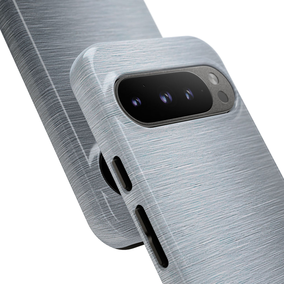Silver Tough Phone Case for Google Pixel - Satin Chrome Grain