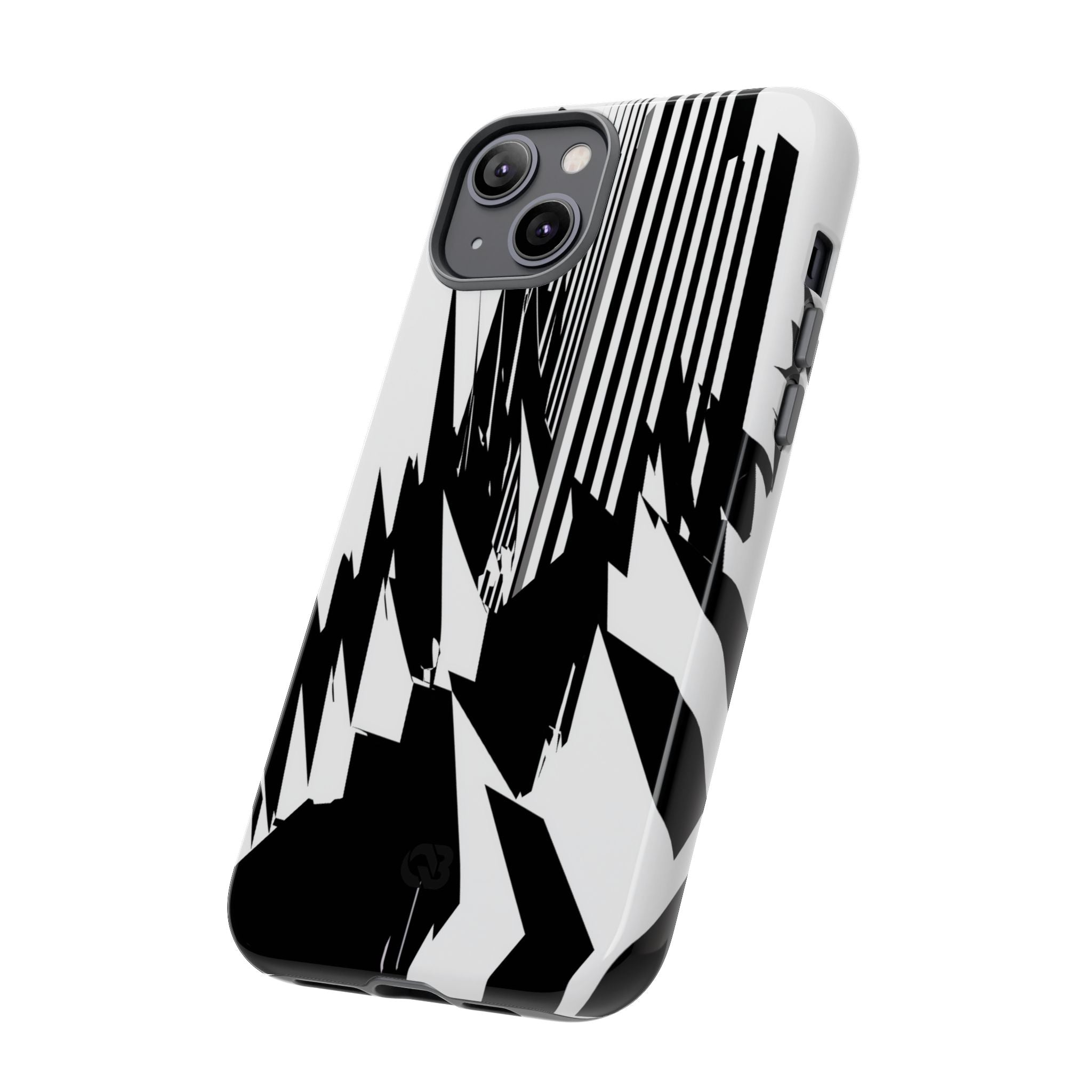 White Tough Phone Case for iPhone - Shattered Vector Spire