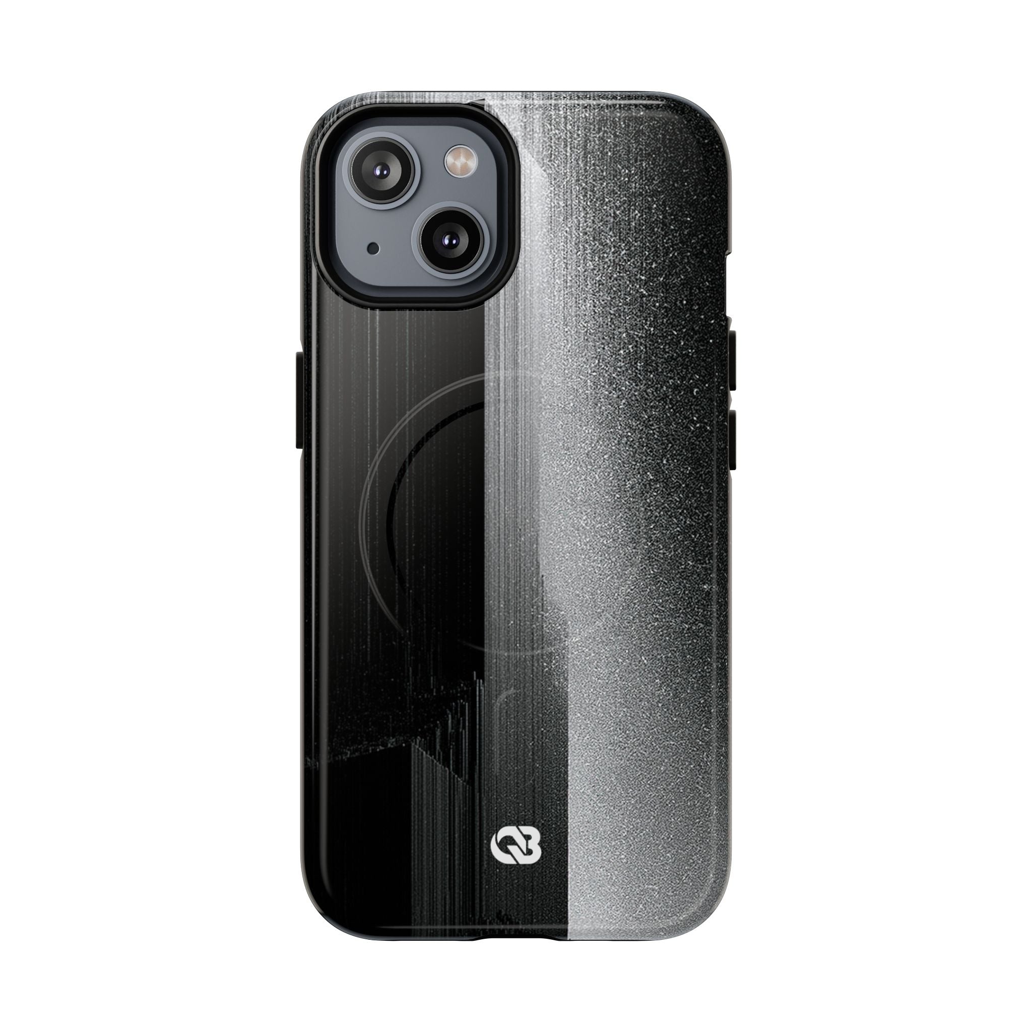 Black Tough 2.0 Magsafe Phone Case for iPhone - Brutalist Pixel Monolith