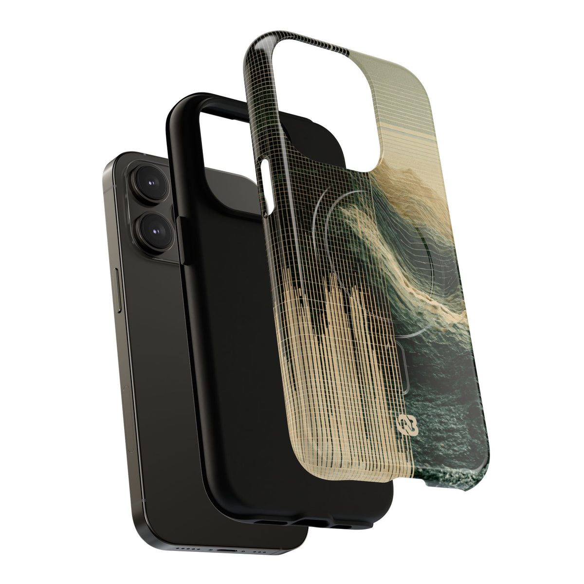 Beige Tough 2.0 Magsafe Phone Case for iPhone - Veridian Data Ridge