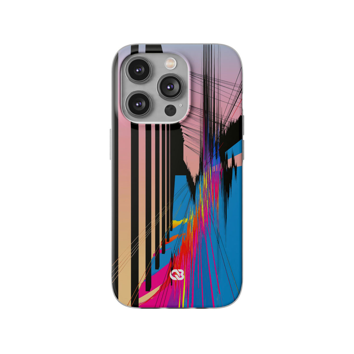 Blue Lite Phone Case for iPhone - Fractured Data Skyline