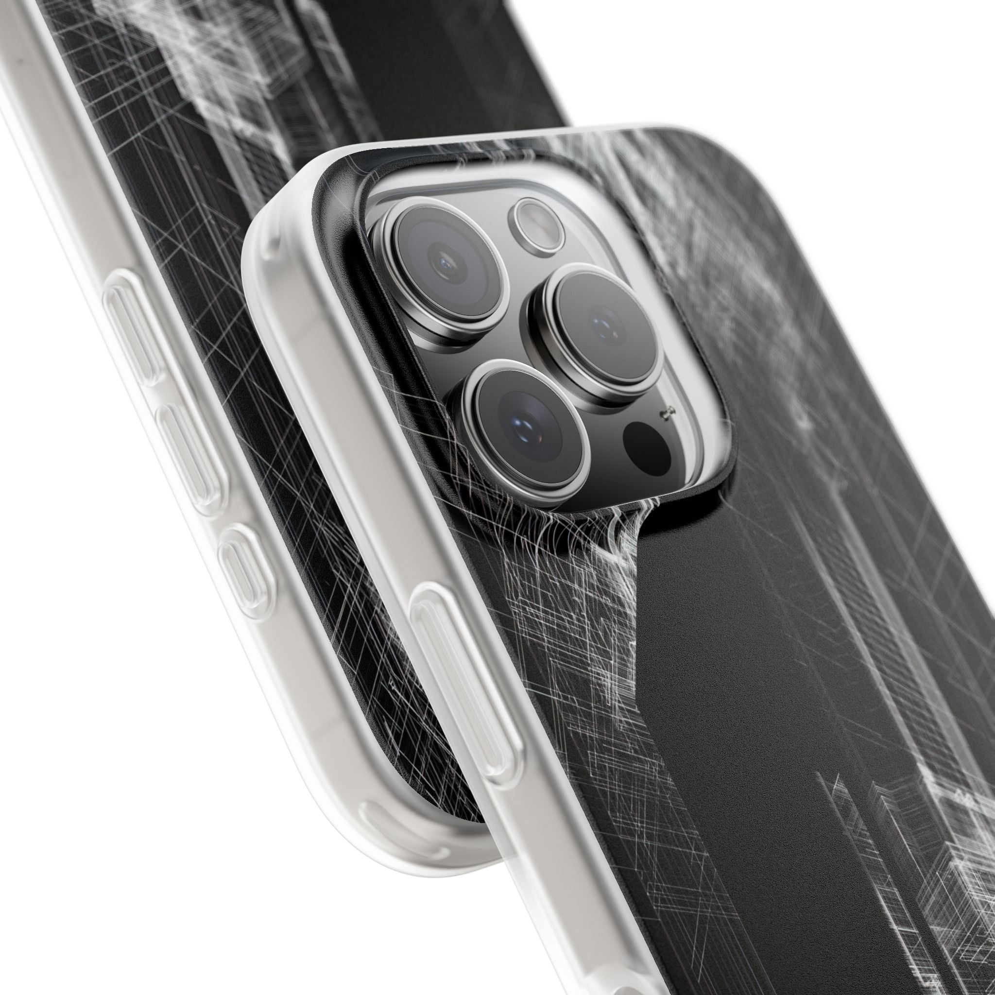 Black Lite Phone Case for iPhone - Ghost Urban Wireframe