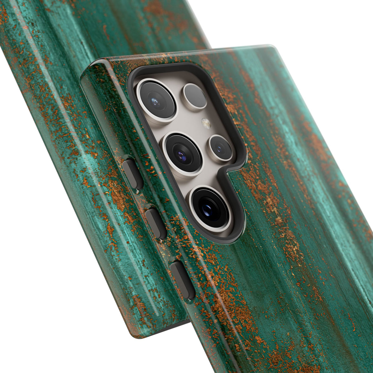 Teal Tough Phone Case for Samsung - Verdigris Copper Siding