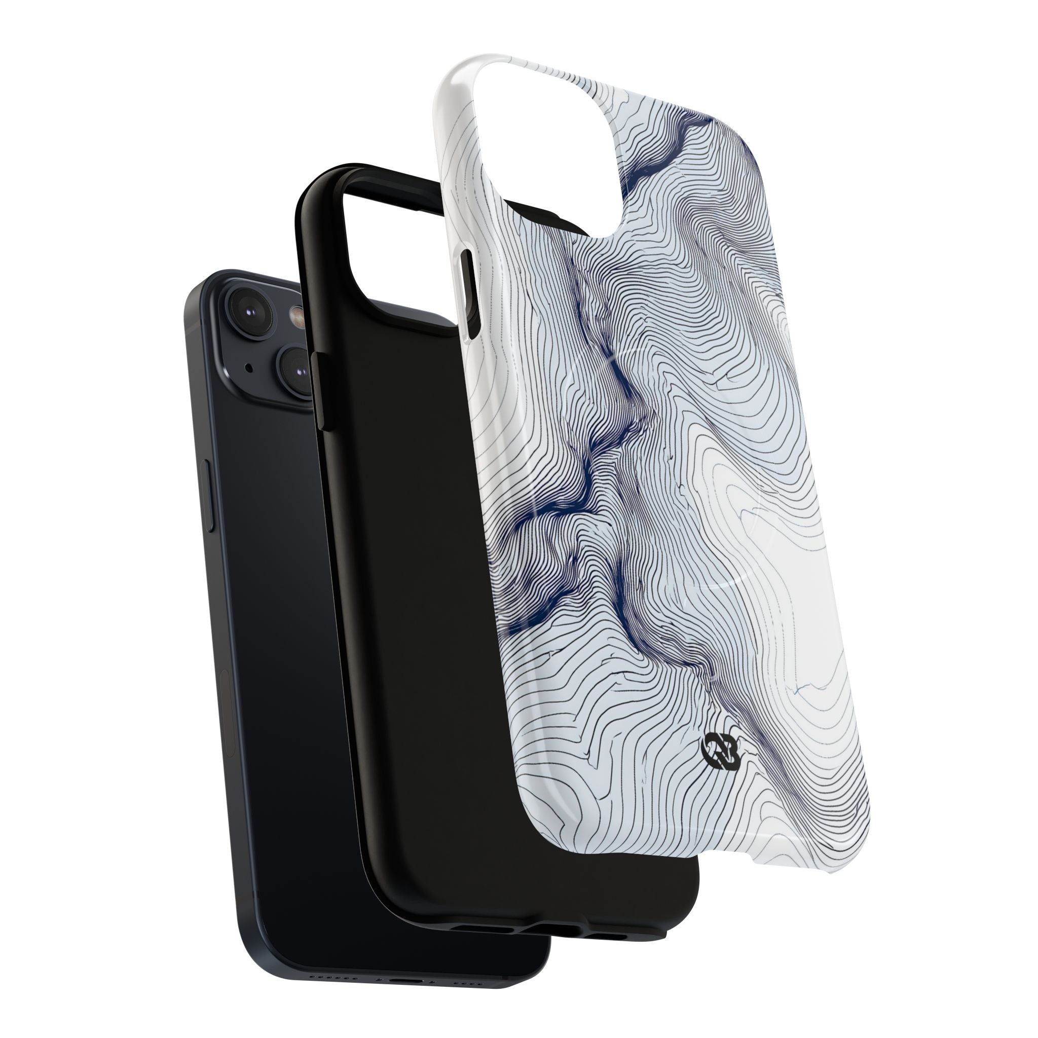 White Tough 2.0 Magsafe Phone Case for iPhone - Nordic Ridge Topo