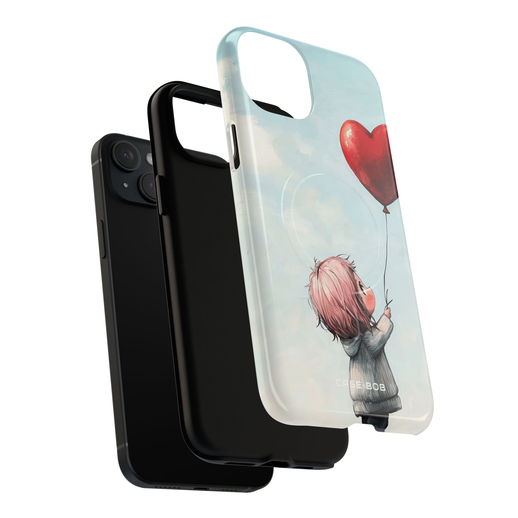 Heart Balloon Glow iPhone 15 Plus Case - Tough+