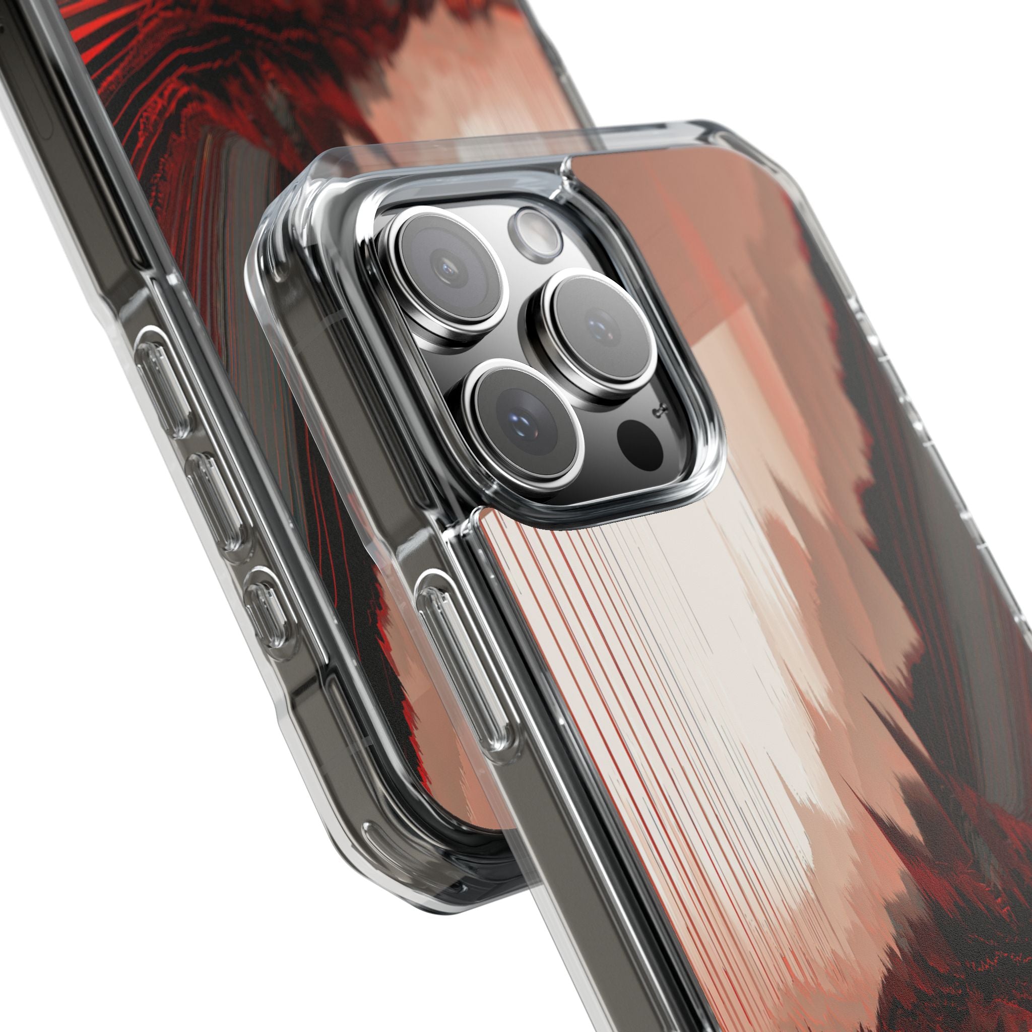 Red Impact MagSafe Phone Case for iPhone - Crimson Pulse Horizon