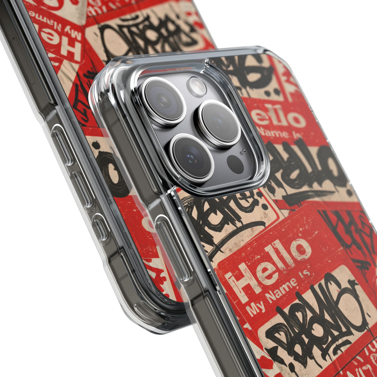 Slap Tag Collage · Clear Impact Magnetic Phone Case for iPhone · Red