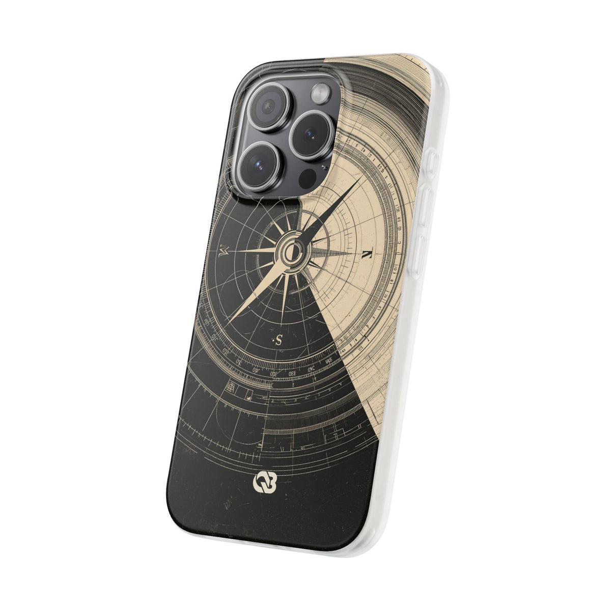 Beige Lite Phone Case for iPhone - Obsidian Nautical Blueprint