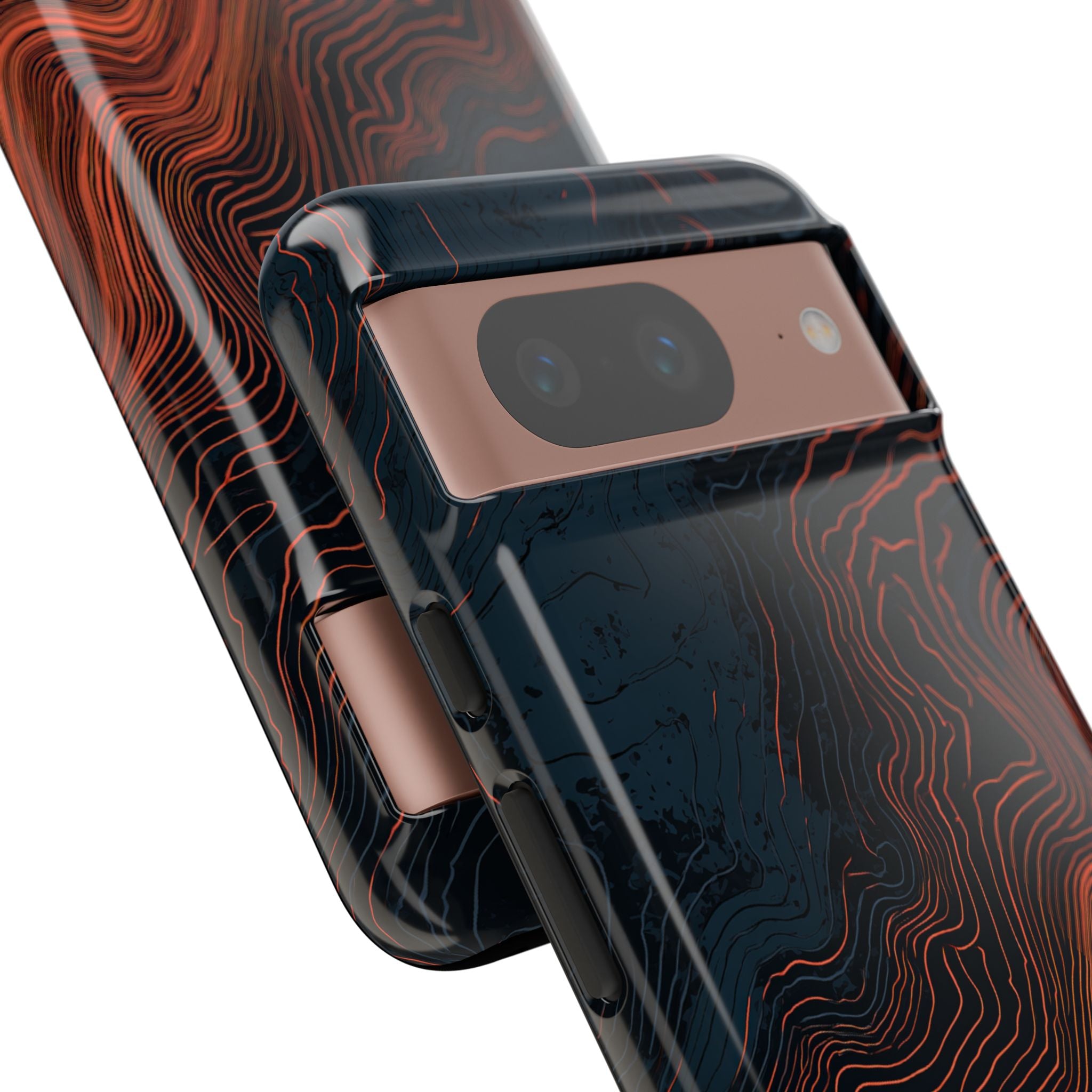 Black Tough Phone Case for Google Pixel - Volcanic Basalt Map