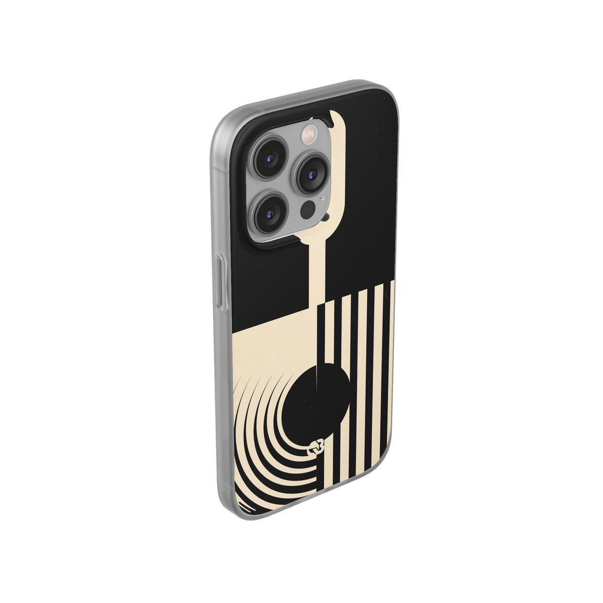 Black Lite Phone Case for iPhone - Ivory Signal Grid