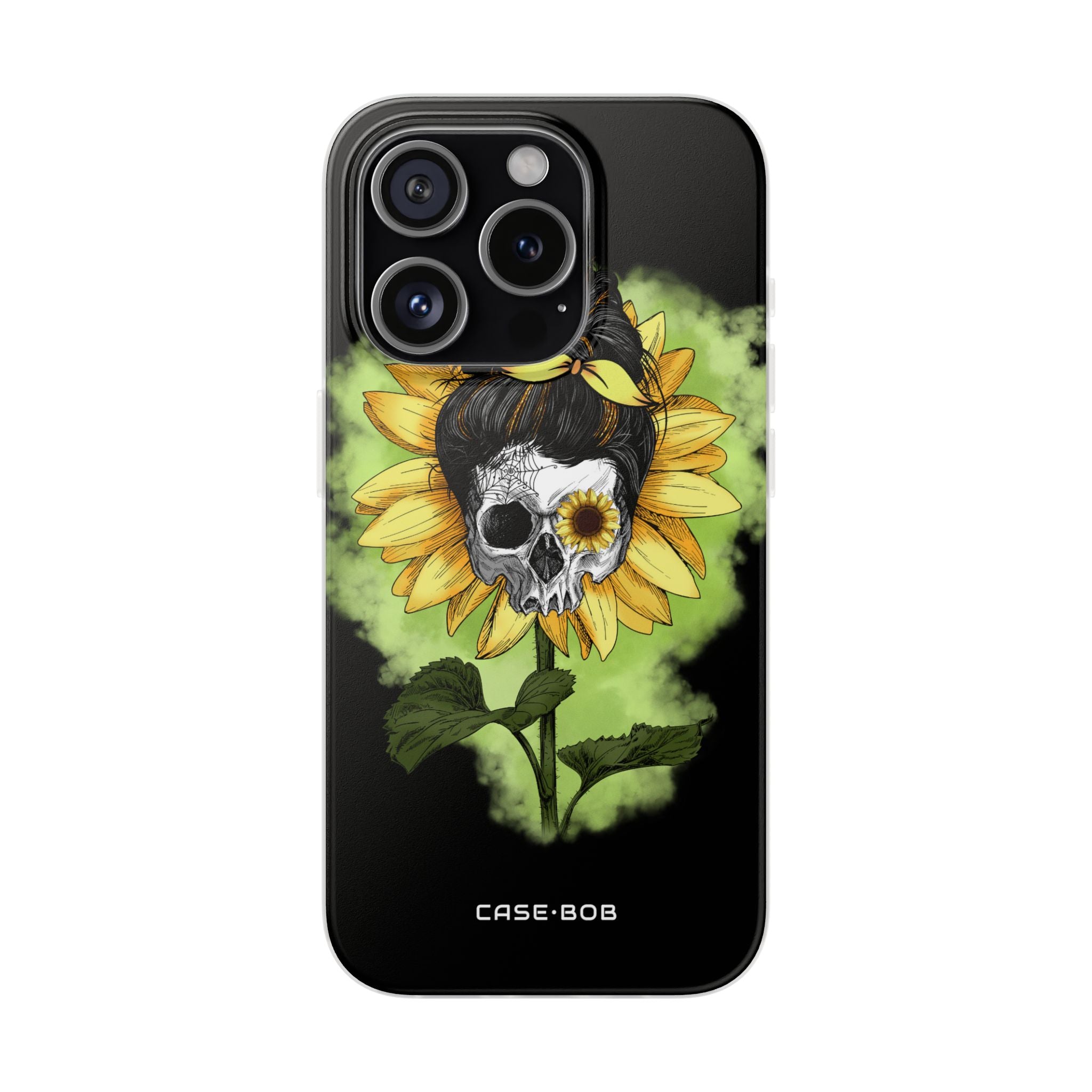 Sonnenblumen-Schädel iPhone 15 Pro Case - Soft