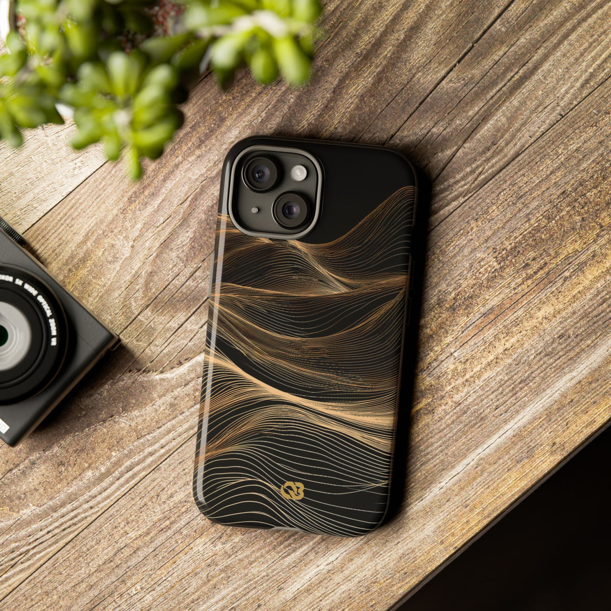 Gilded Ridge Lines · Tough Phone Case for iPhone · Black