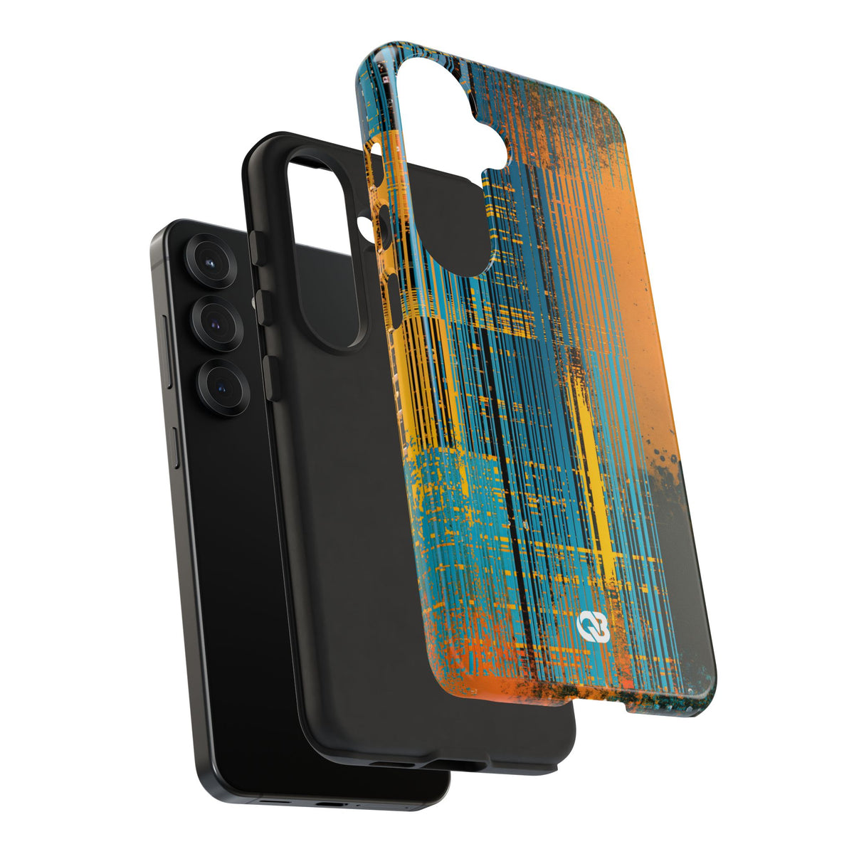 Cyber Glitch Stream · Tough Phone Case for Samsung · Teal