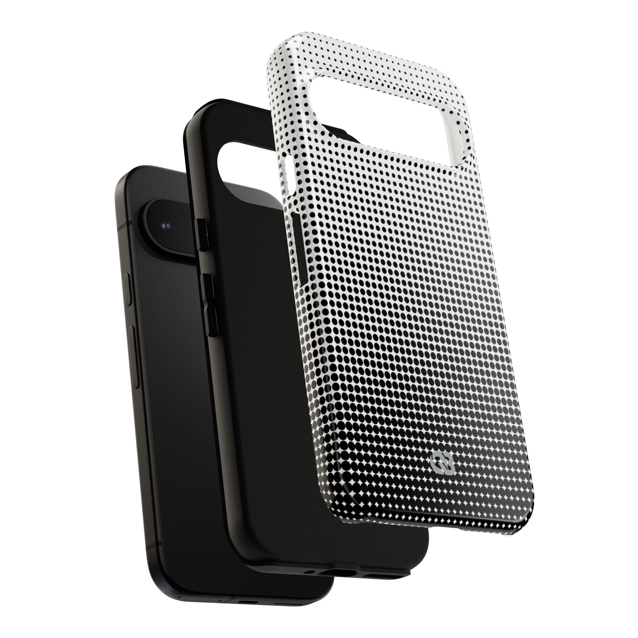 Black Tough Phone Case for Google Pixel - Obsidian Halftone Flux