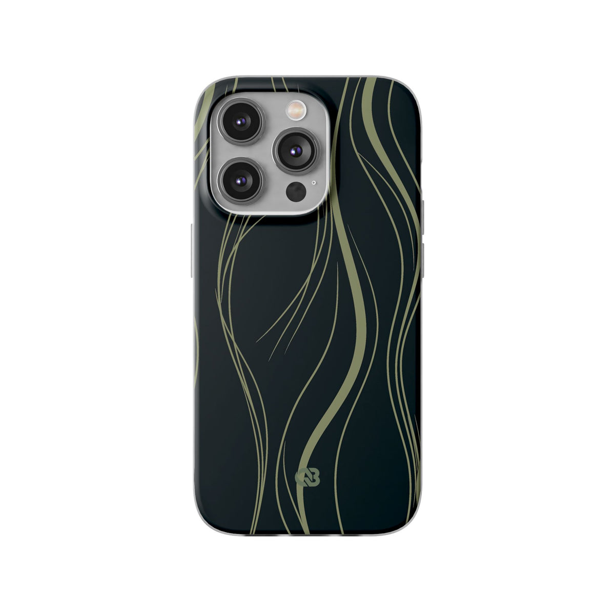 Green Lite Phone Case for iPhone - Obsidian Sage Flow