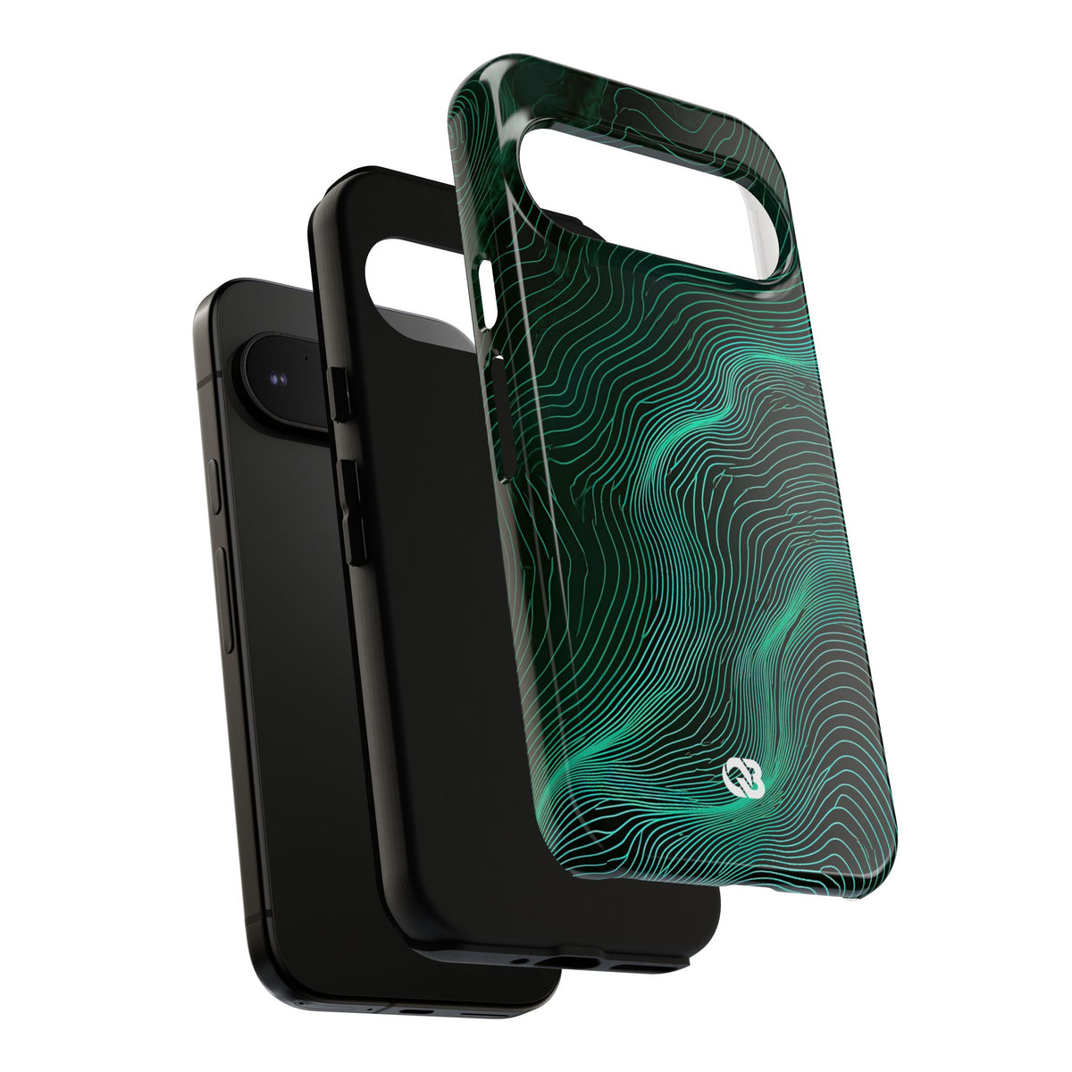 Teal Tough Phone Case for Google Pixel - Neon Jade Contour
