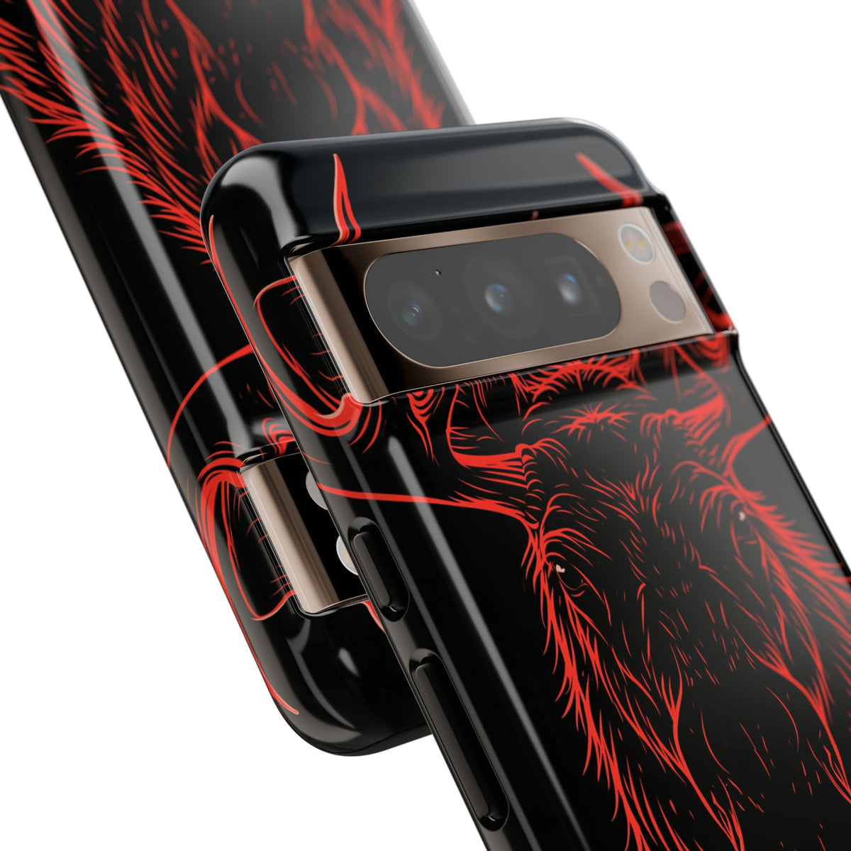 Crimson Horizon Moose · Tough Phone Case for Pixel · Black