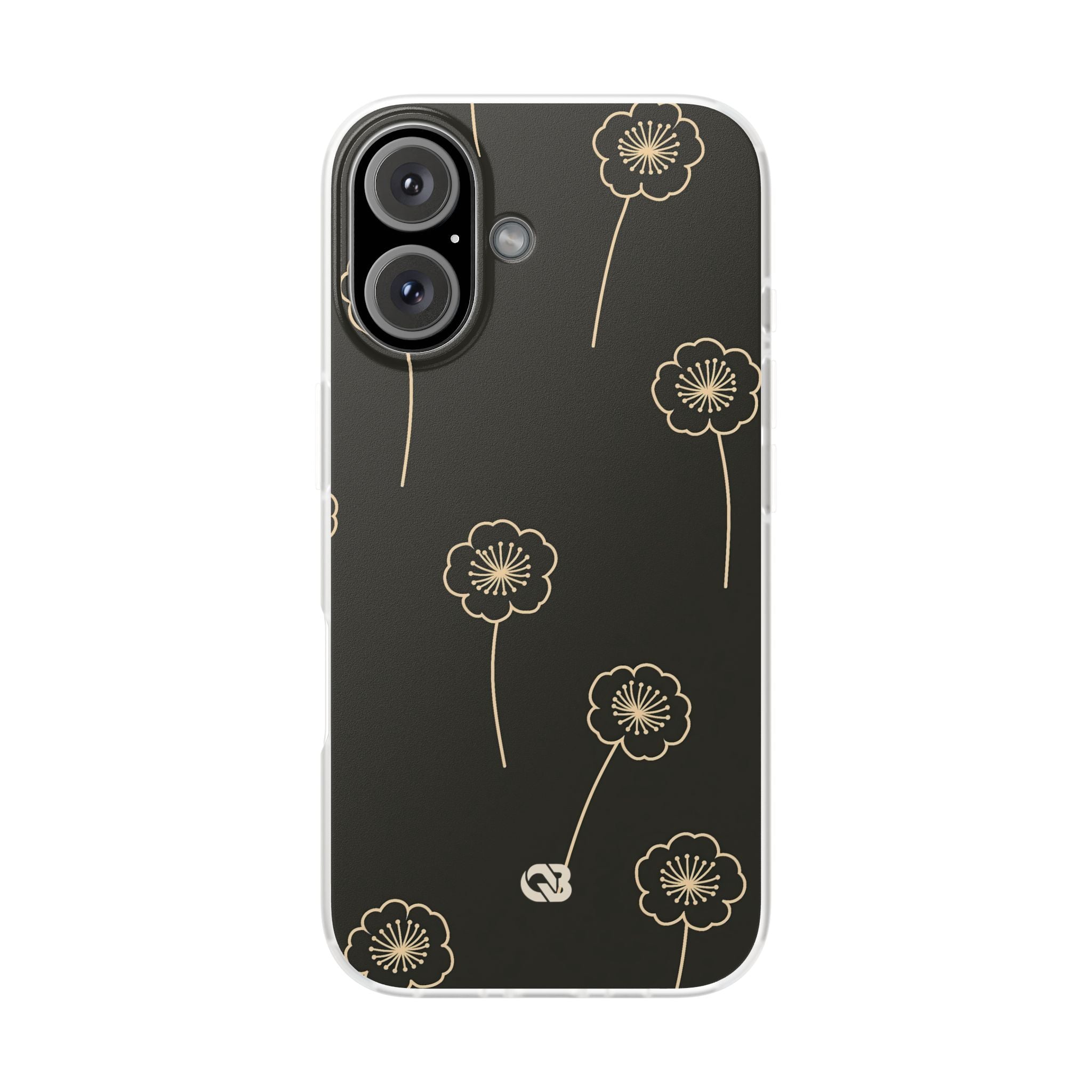 Black Lite Phone Case for iPhone - Obsidian Sand Petals