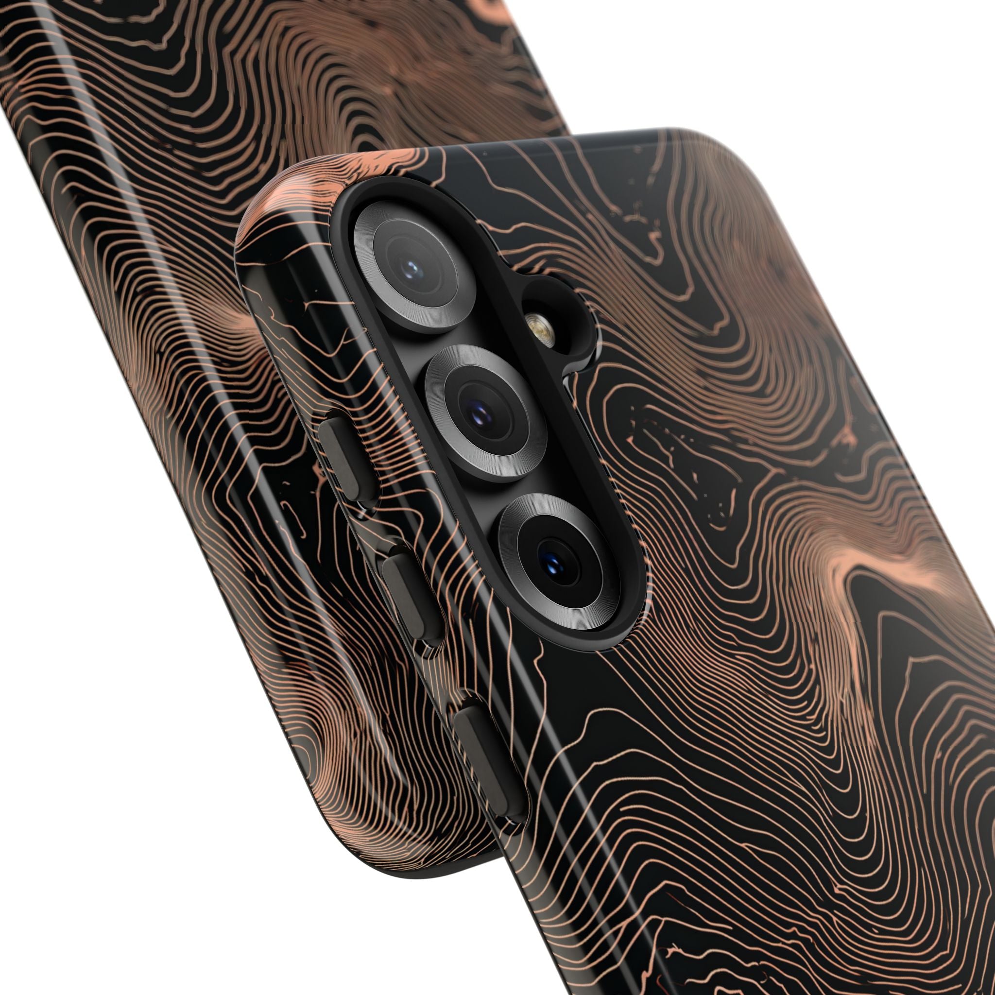 Orange Tough Phone Case for Samsung - Salmon Ridge Topo