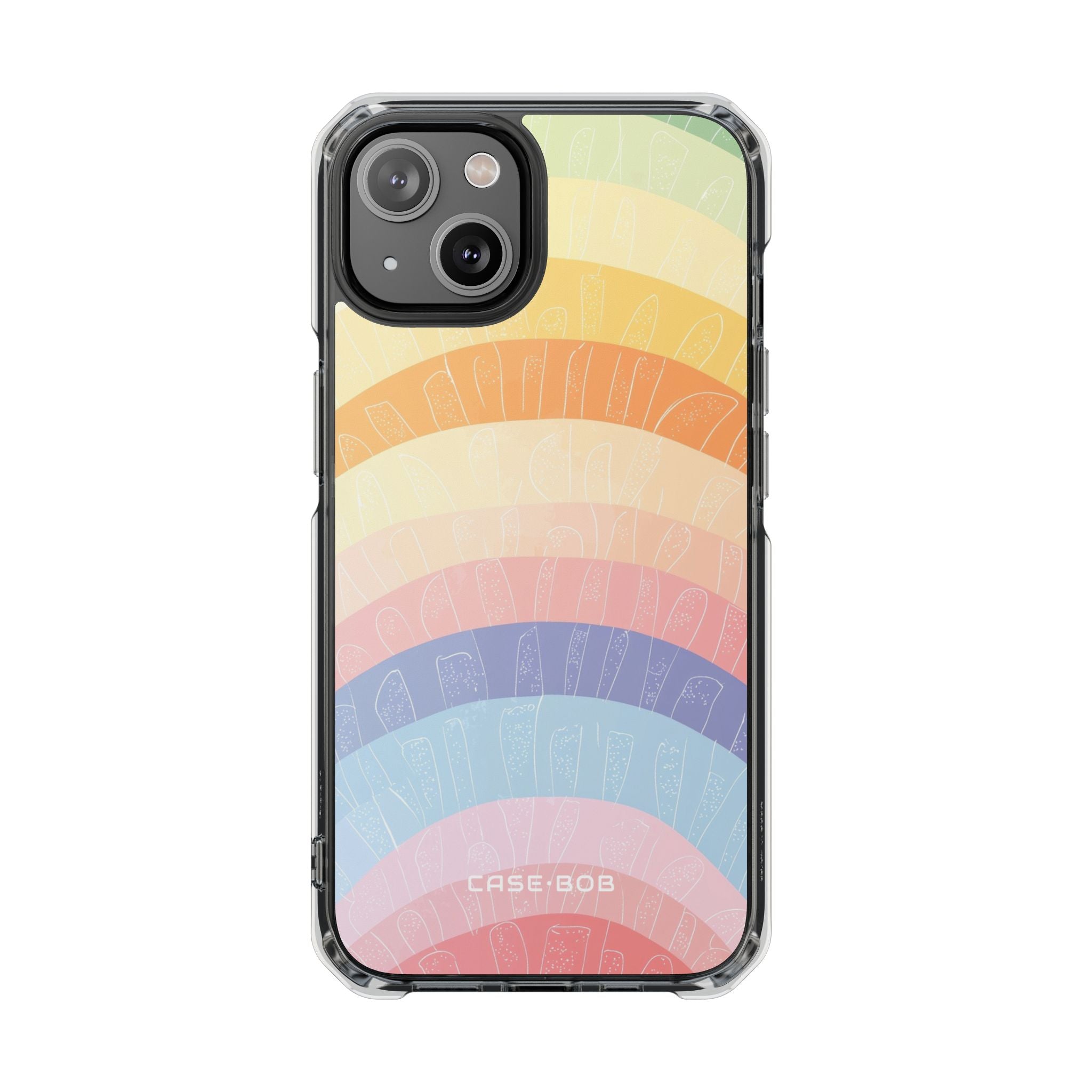 Pastel Regenboog Bandjes iPhone 14 Case - Impact