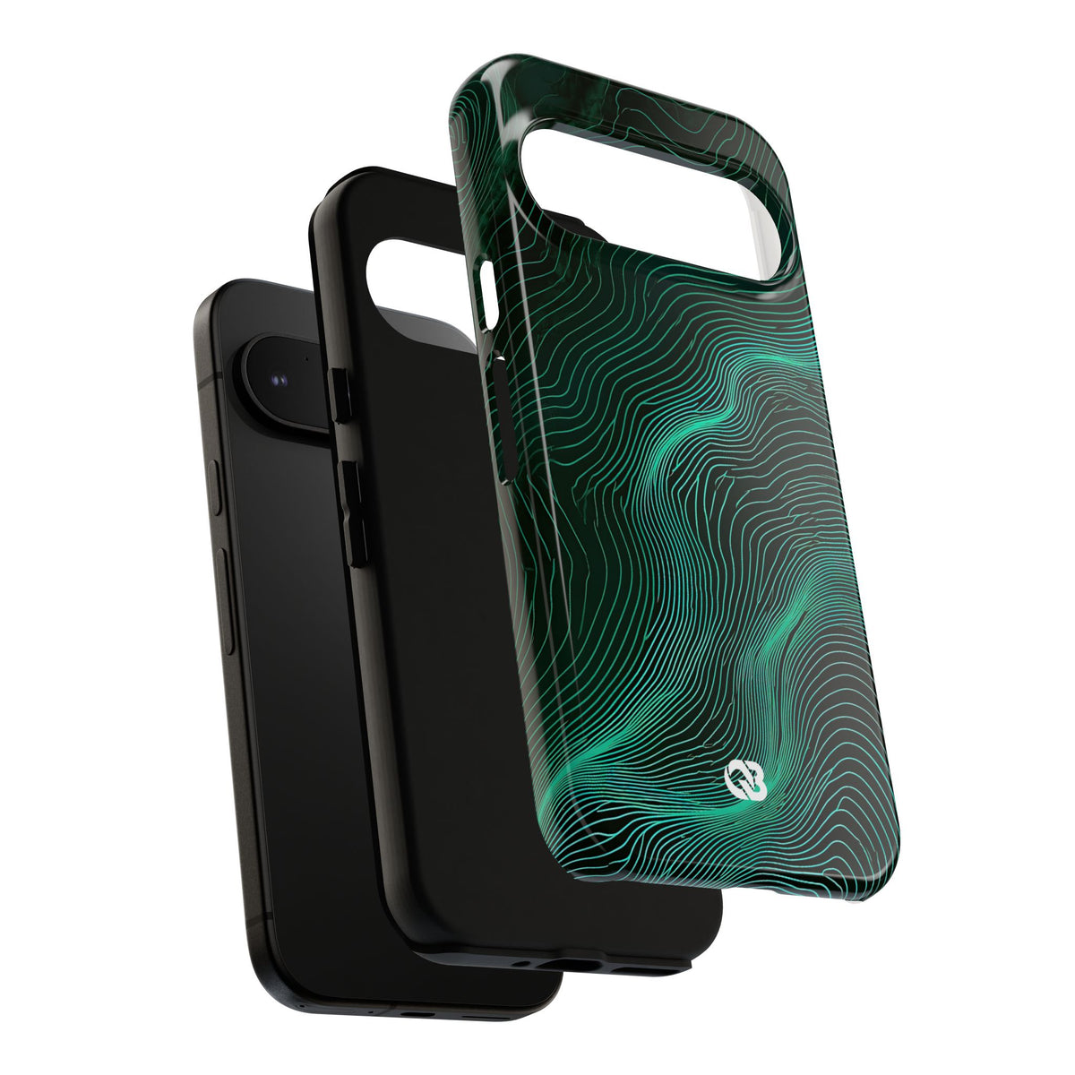 Teal Tough Phone Case for Google Pixel - Neon Jade Contour