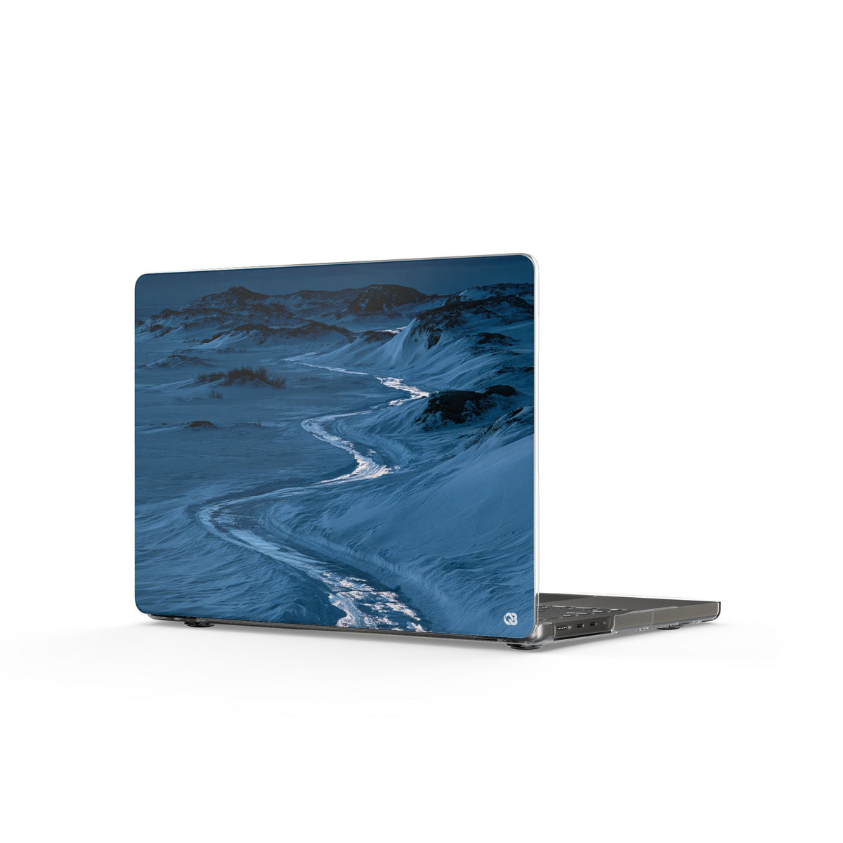Arctic Moon Drift · Clear Hard Case for MacBook · Blue