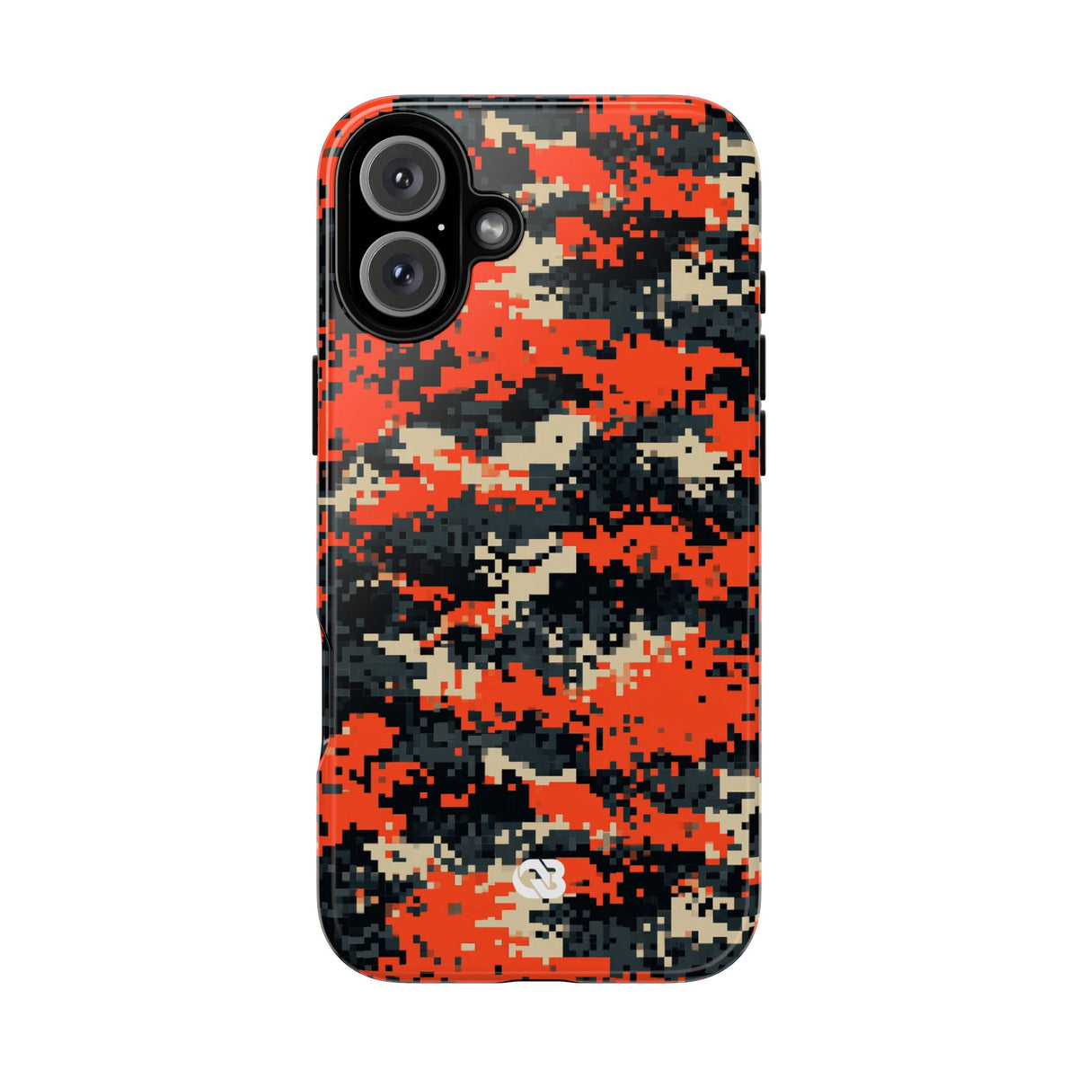 Signal Pixel Camo · Tough Phone Case for iPhone · Orange