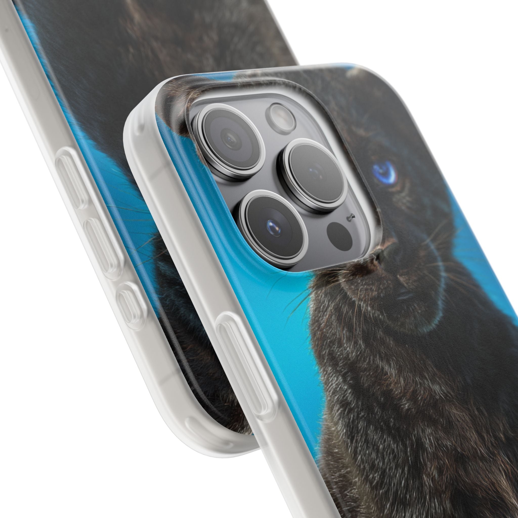 Sapphire Gaze Panther · Soft Phone Case for iPhone
