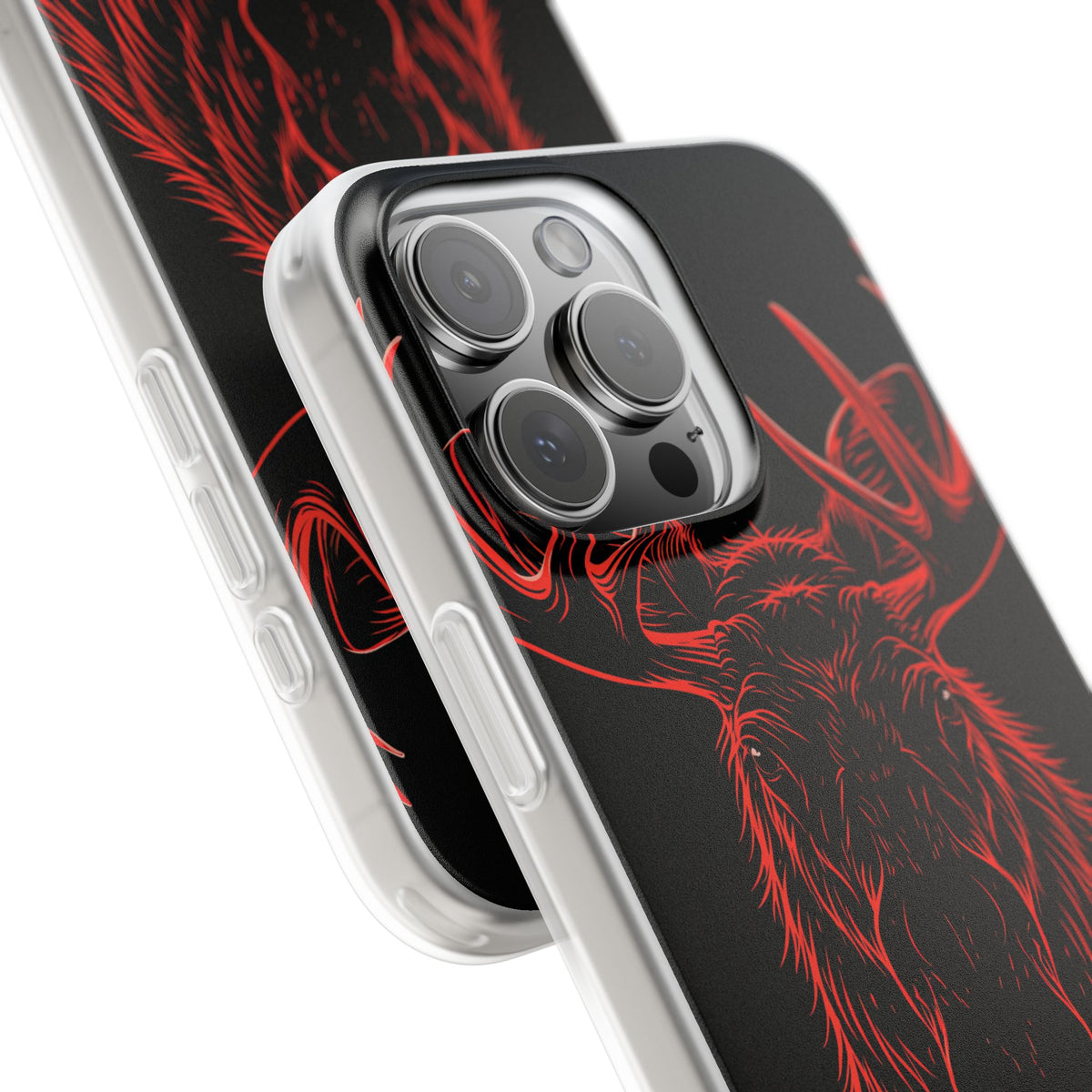 Nordic Moose Contour · Lite Phone Case for iPhone · Red