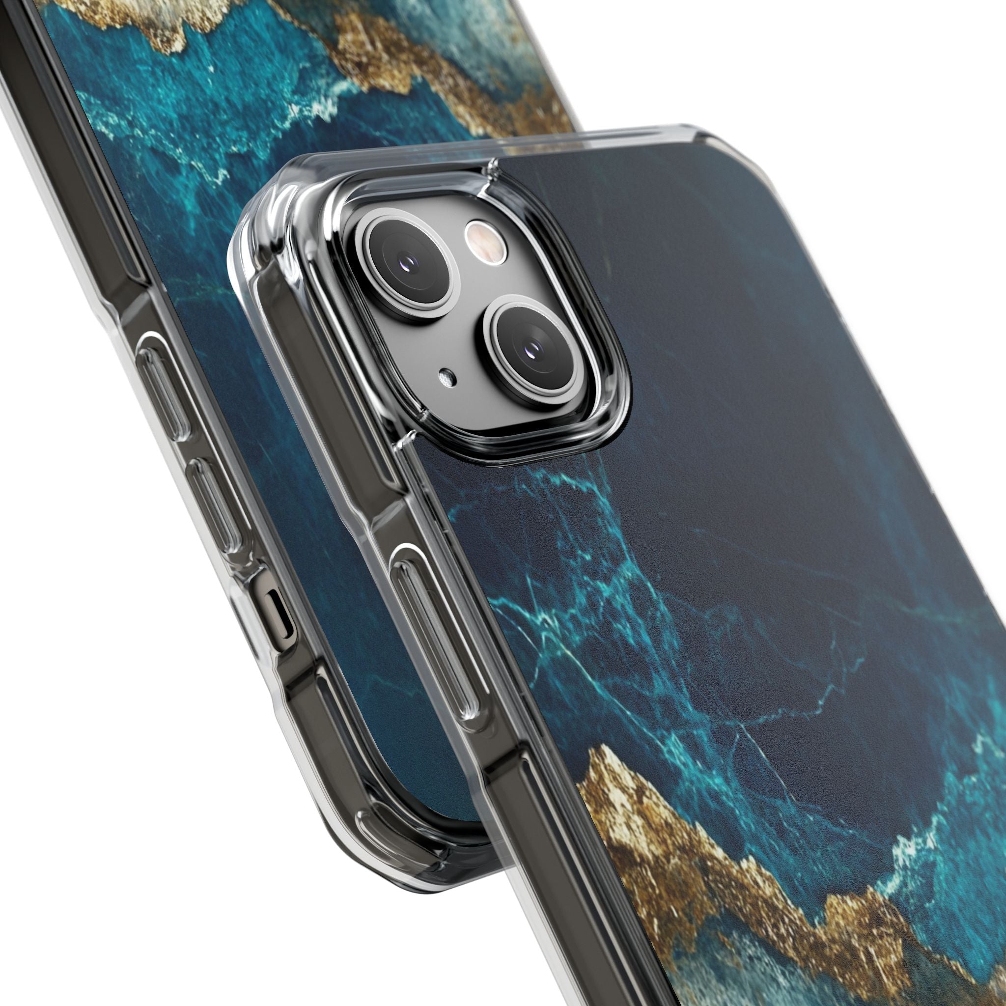 Gezacktes Gold Split iPhone 14 Plus Case - Impact