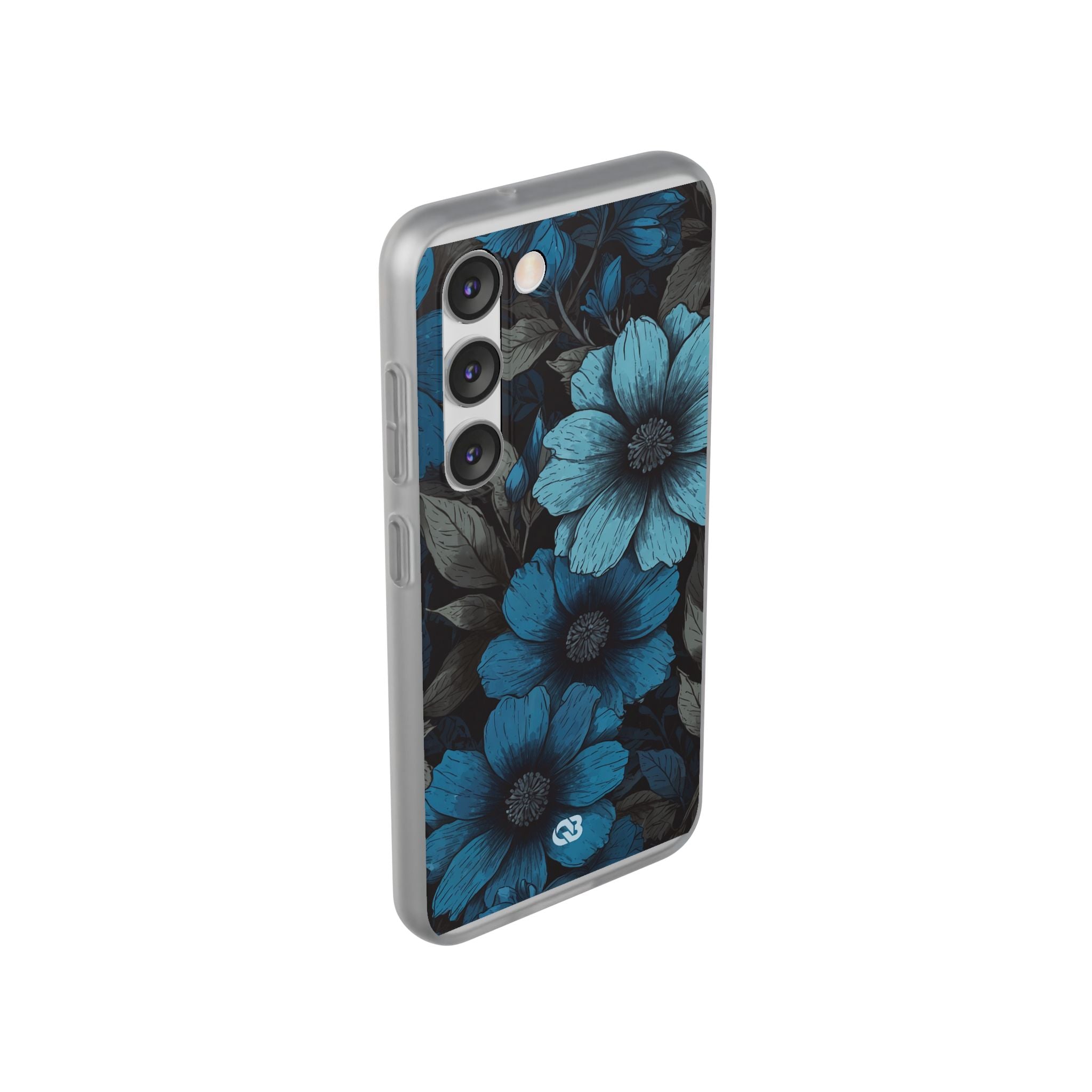 Obsidian Blue Petals · Soft Phone Case for Samsung
