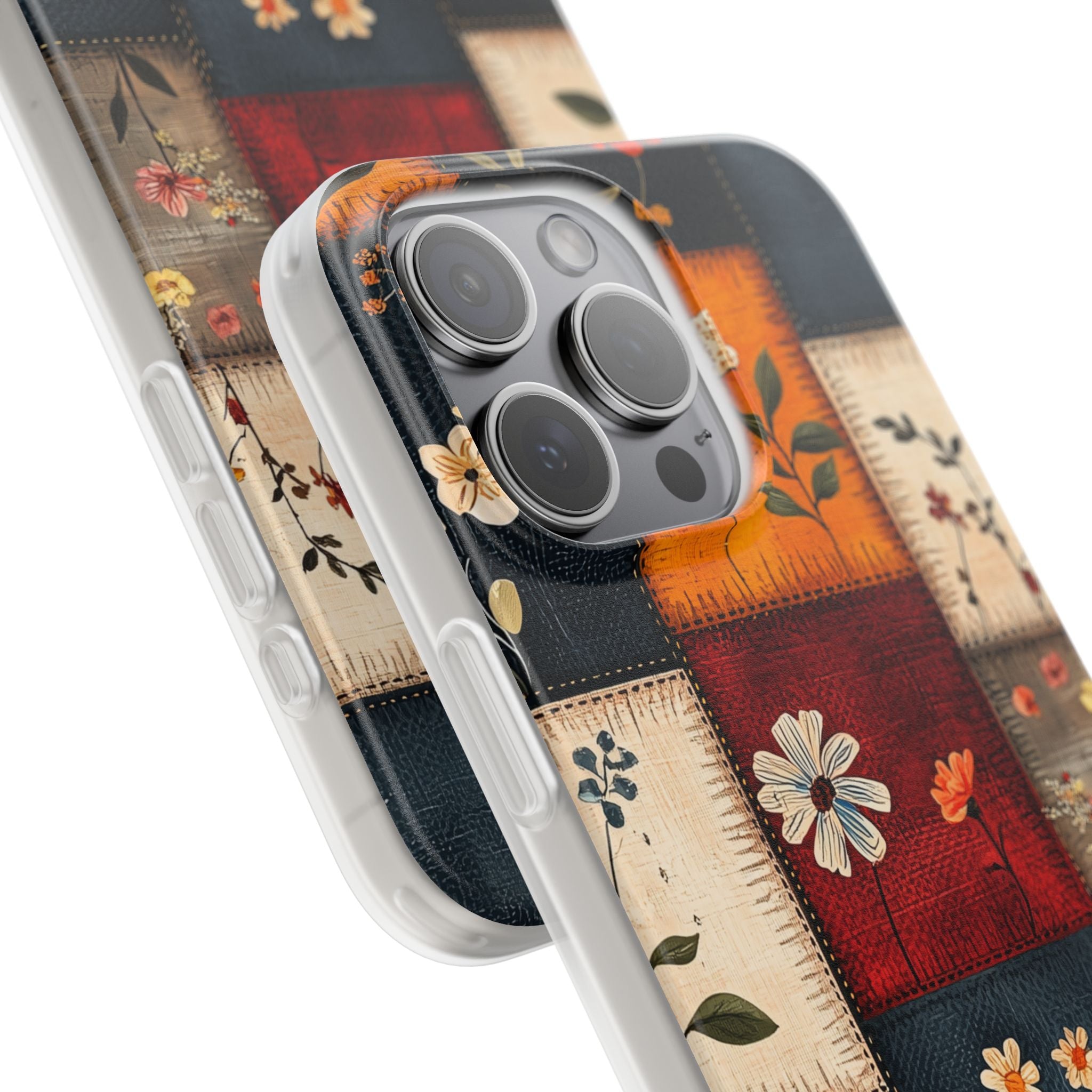 Patchwork Blooms iPhone 15 Pro Max Case - Soft