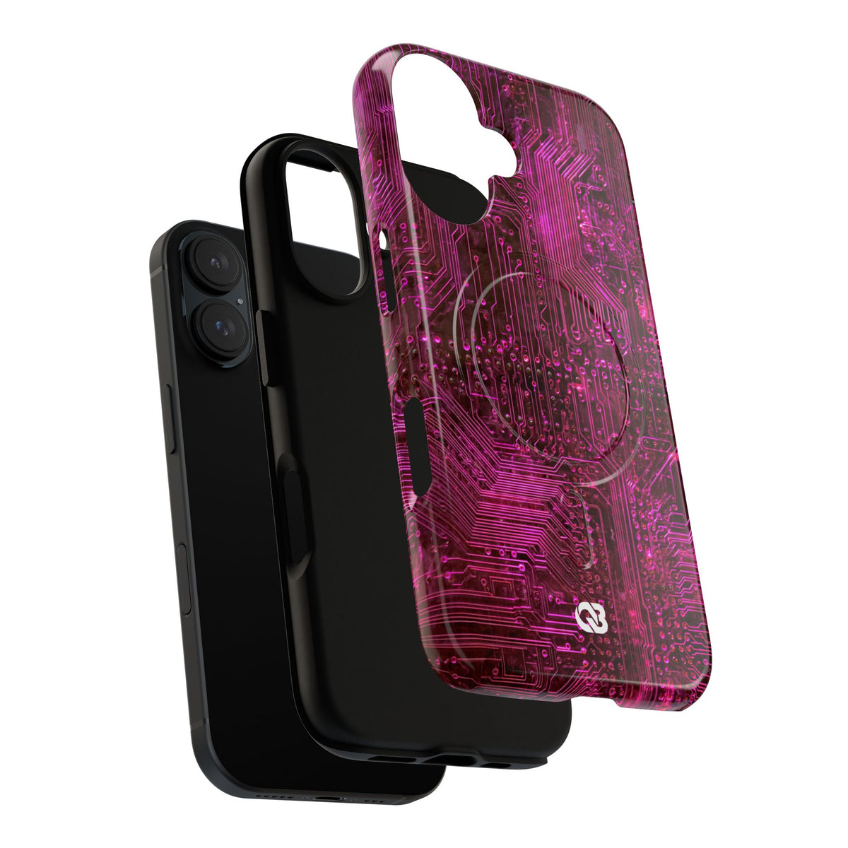 Magenta Circuit Trace · Tough 2.0 Magnetic Phone Case for iPhone · Pink