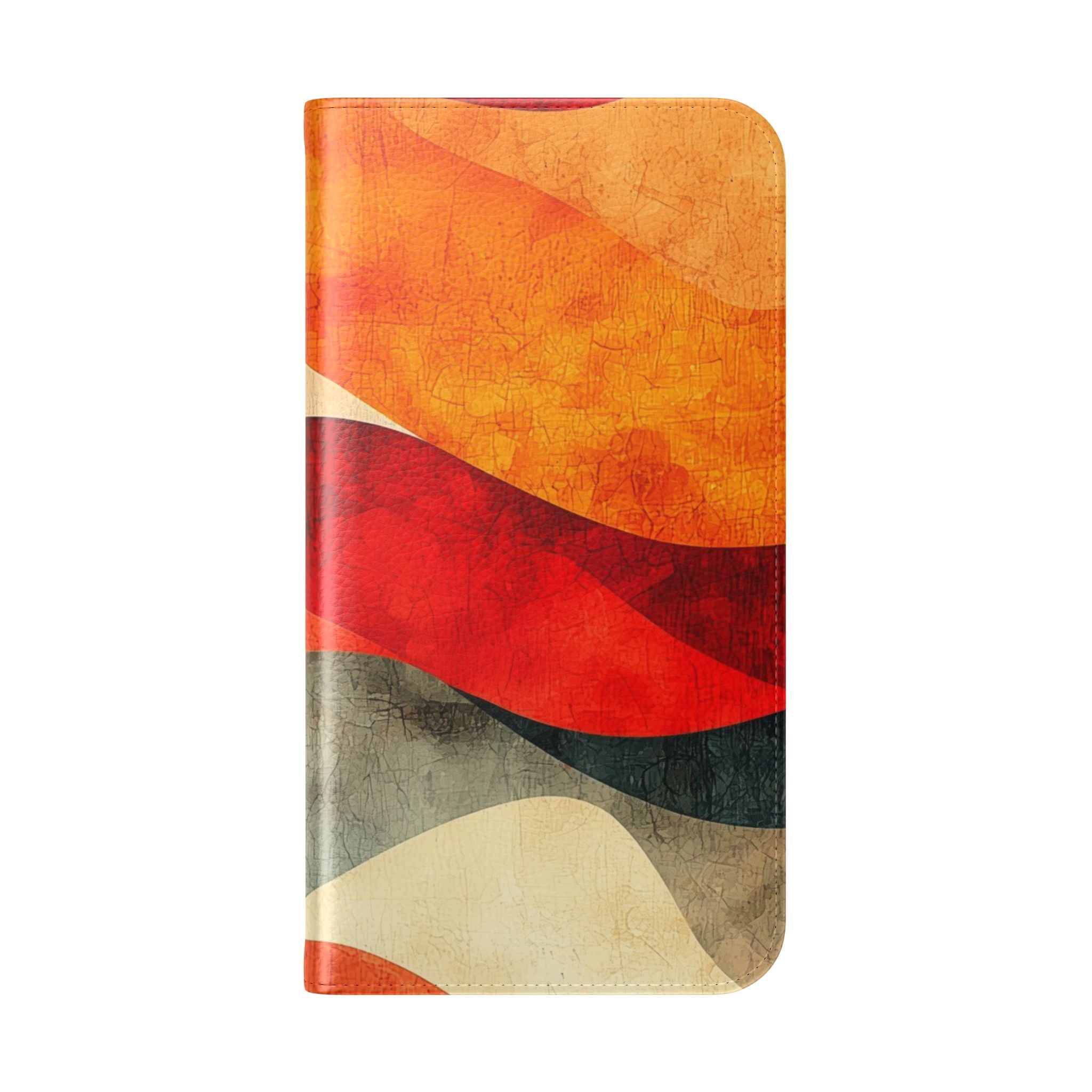 Crimson Ripples - iPhone 15 Plus Case - Wallet