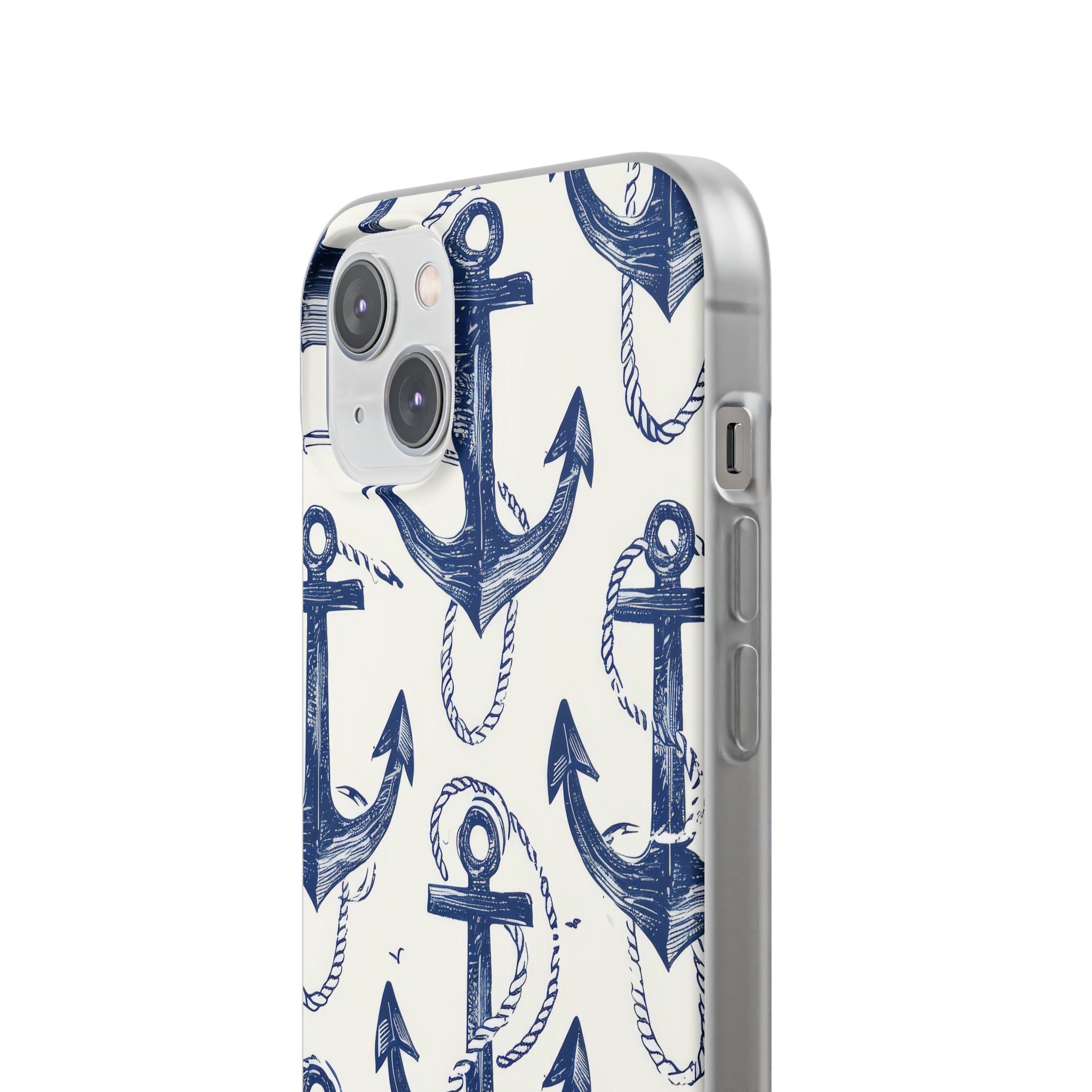 Navy Anchor Loop iPhone 14 Plus Case - Soft