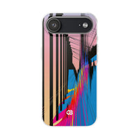 Blue Lite Phone Case for iPhone - Fractured Data Skyline