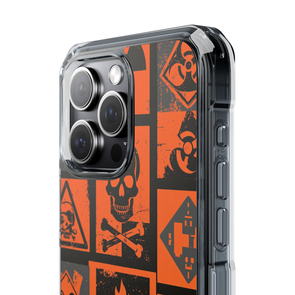 Urban Hazard · Clear Impact Magnetic Phone Case for iPhone · Orange