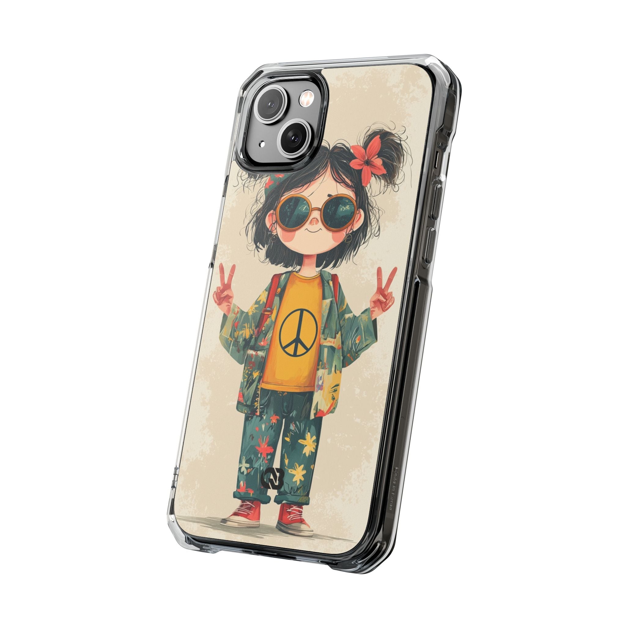 Retro Peace Girl · Impact Hoesje voor iPhone · Magsafe