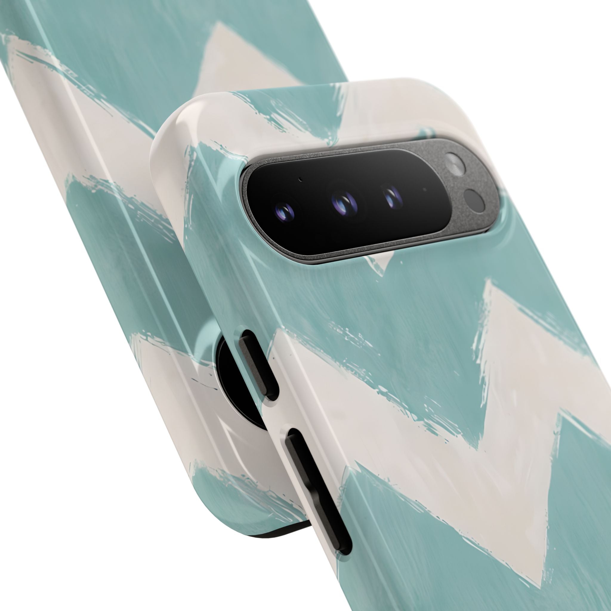 Teal Painted Chevron · Tough Phone Case for Google Pixel