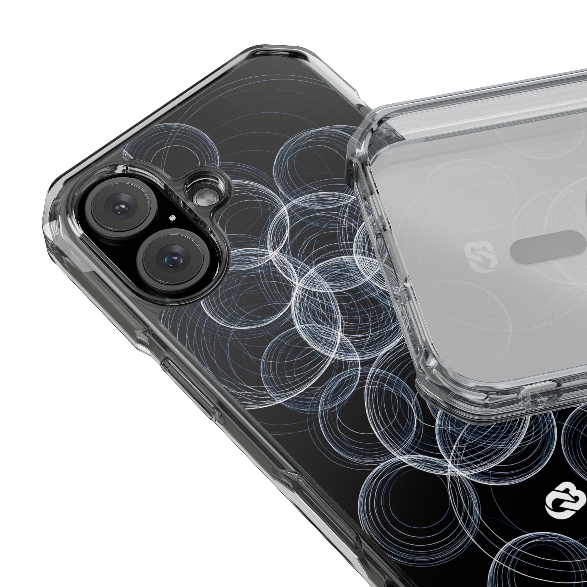 Black Impact MagSafe Phone Case for iPhone - Frosted Ring Matrix