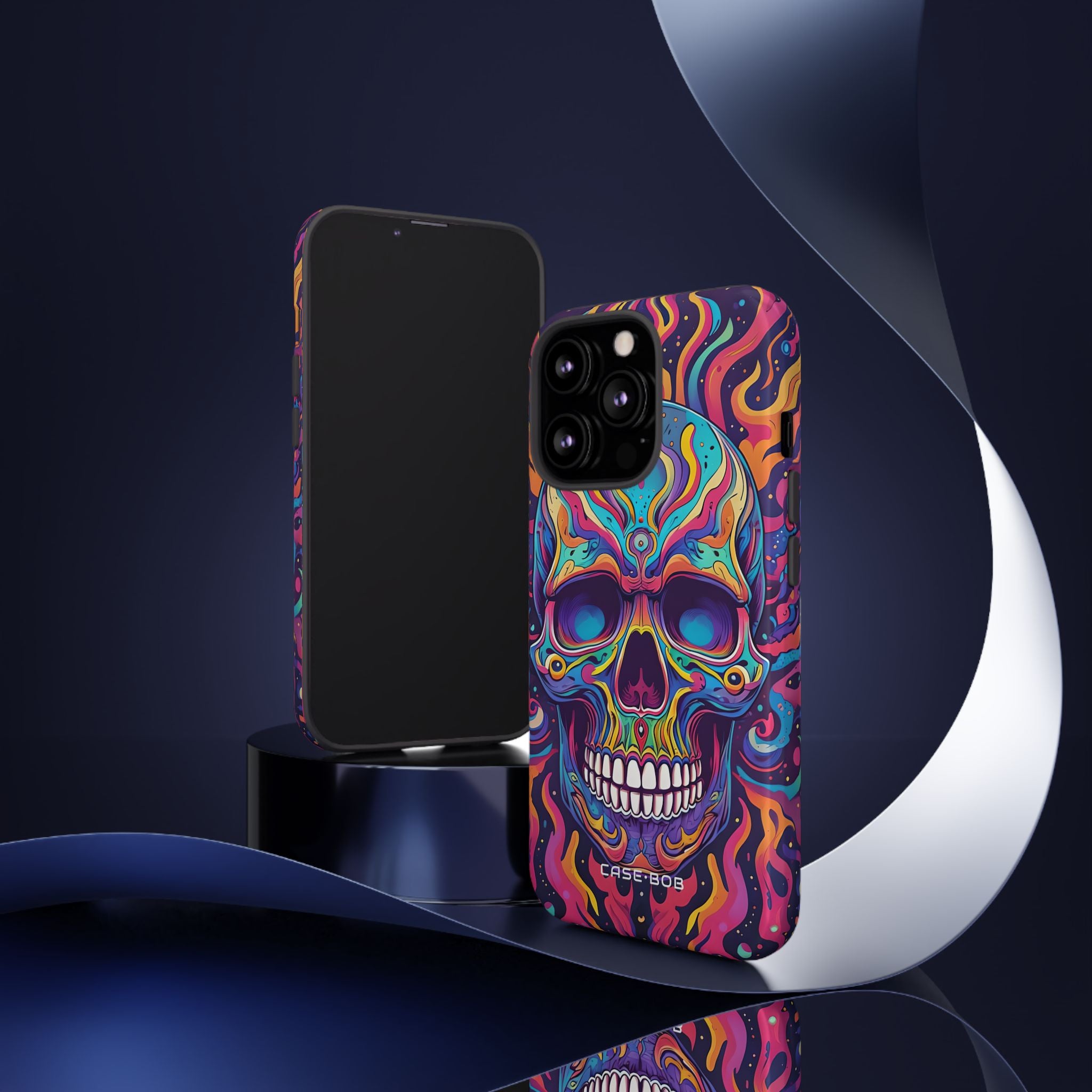 Flaming Skull iPhone 13 Pro Skal - Tough