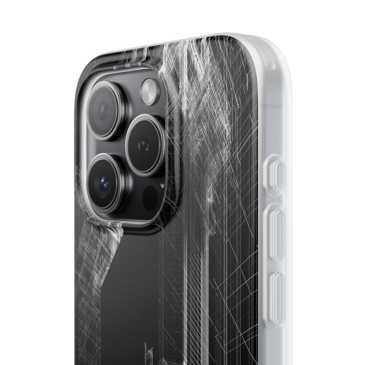 Black Lite Phone Case for iPhone - Ghost Urban Wireframe