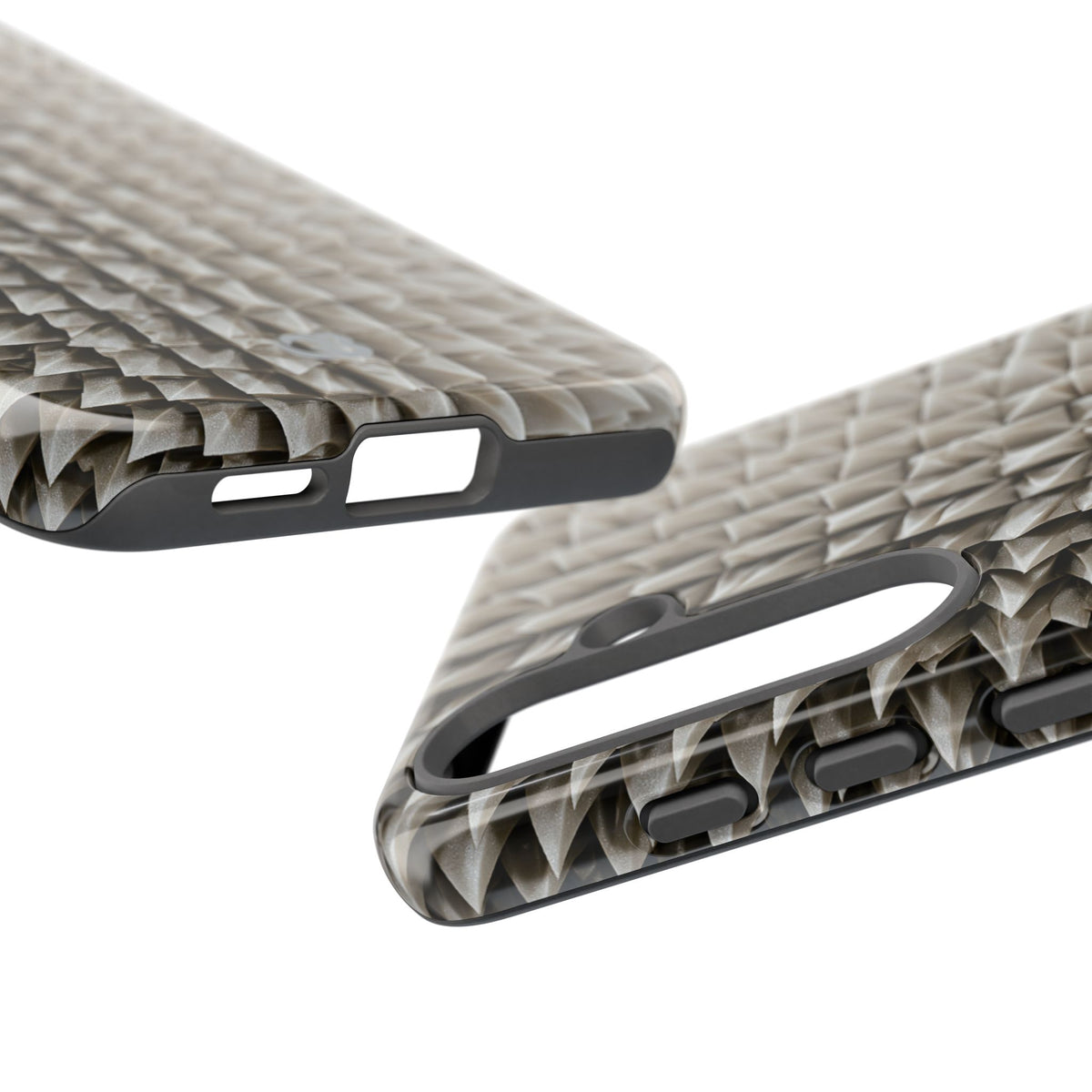 Beige Tough Phone Case for Samsung - Bone Spiked Grid