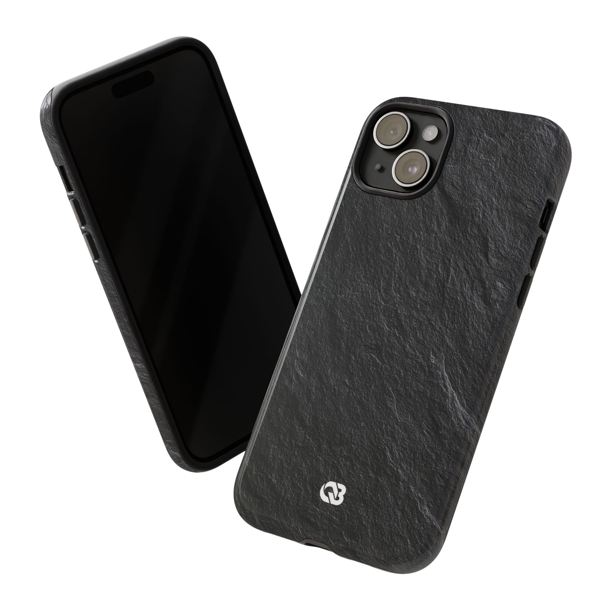 Black Tough Phone Case for iPhone - Raw Obsidian Slate