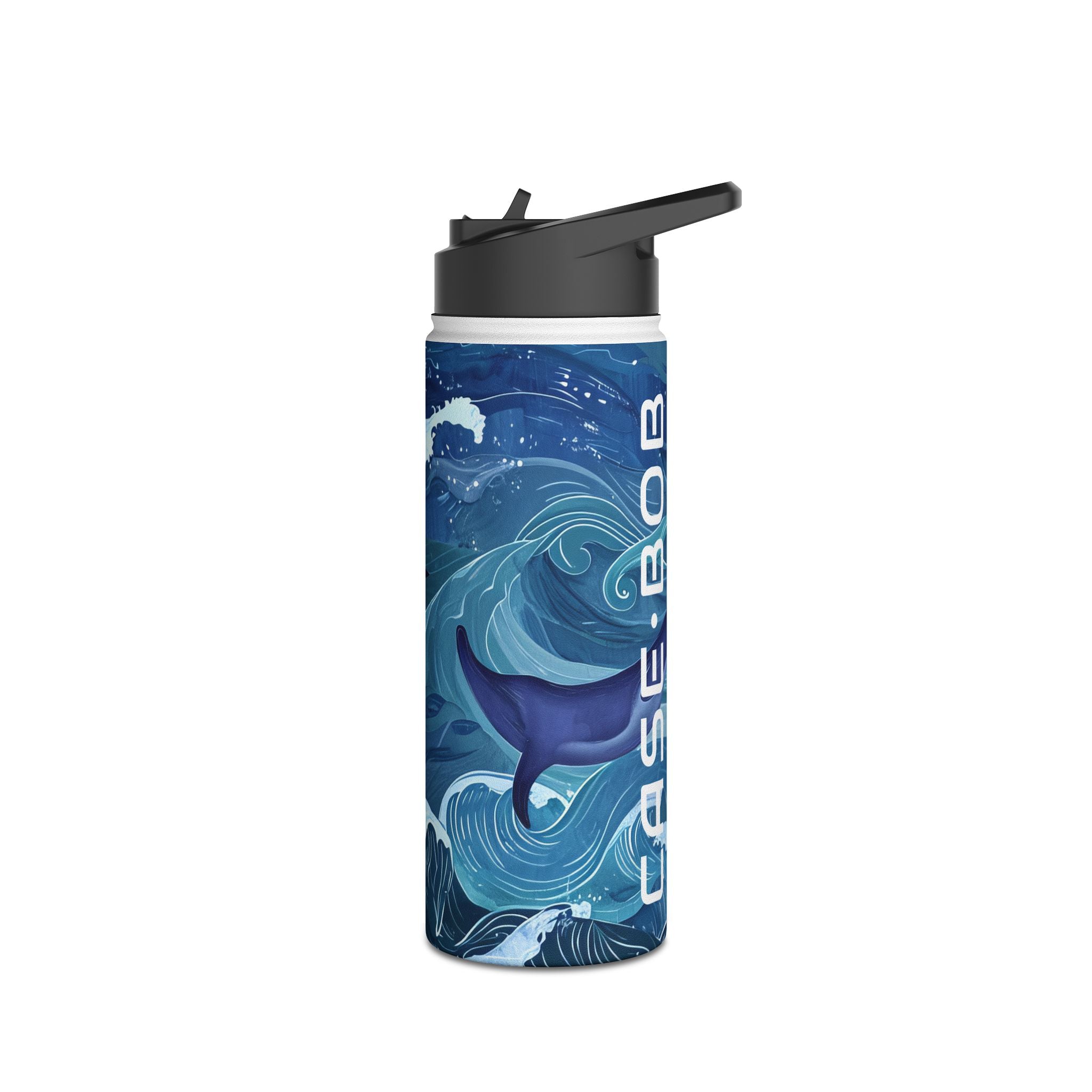 Dolphin Wave Dance - Stainless Steel Water Bottle