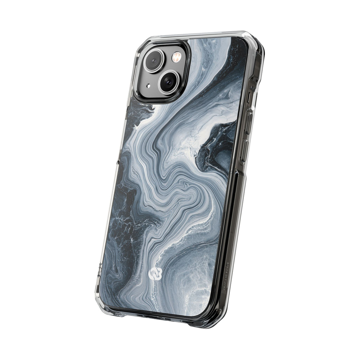 Suminagashi Ink Flow · Clear Impact Magnetic Phone Case for iPhone · Grey