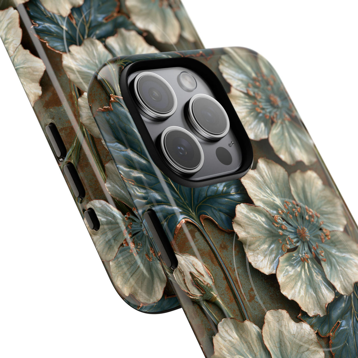 Gilded Blossom Reverie · Tough 2.0 Magnetic Phone Case for iPhone · Teal
