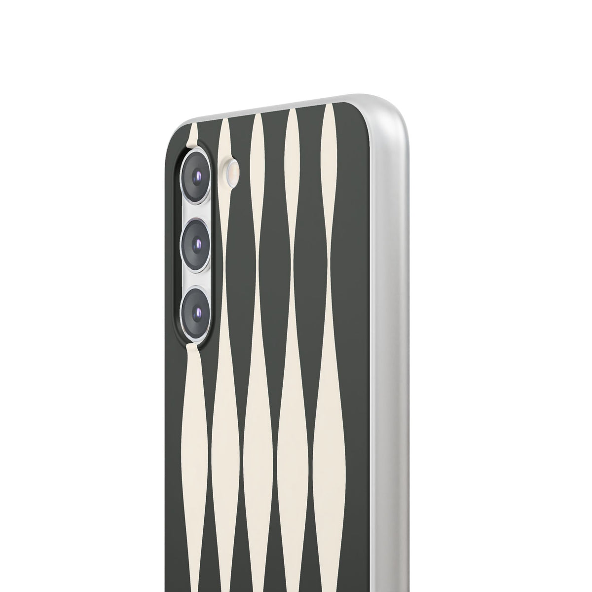 Black Lite Phone Case for Samsung - Ivory Spindle Grid