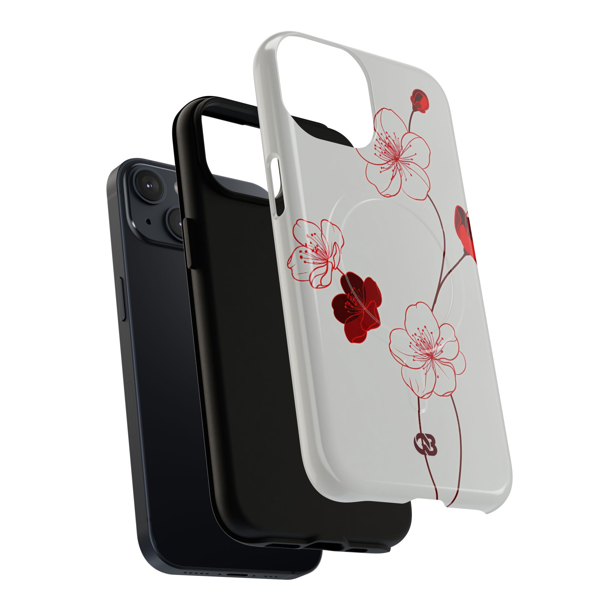 Red Tough 2.0 Magsafe Phone Case for iPhone - Kyoto Ember Bloom
