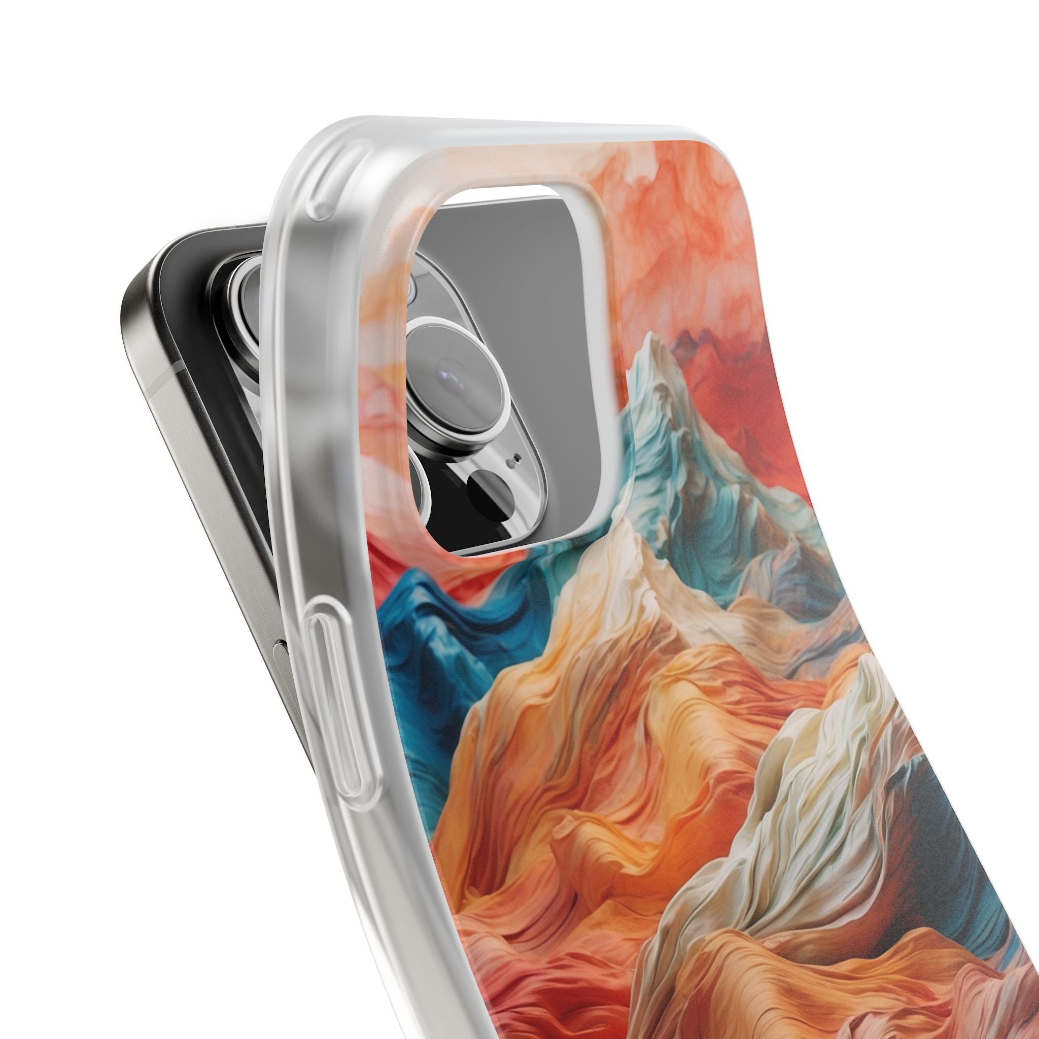 Fabric Peaks Cream iPhone 16 Pro Max Case - Soft